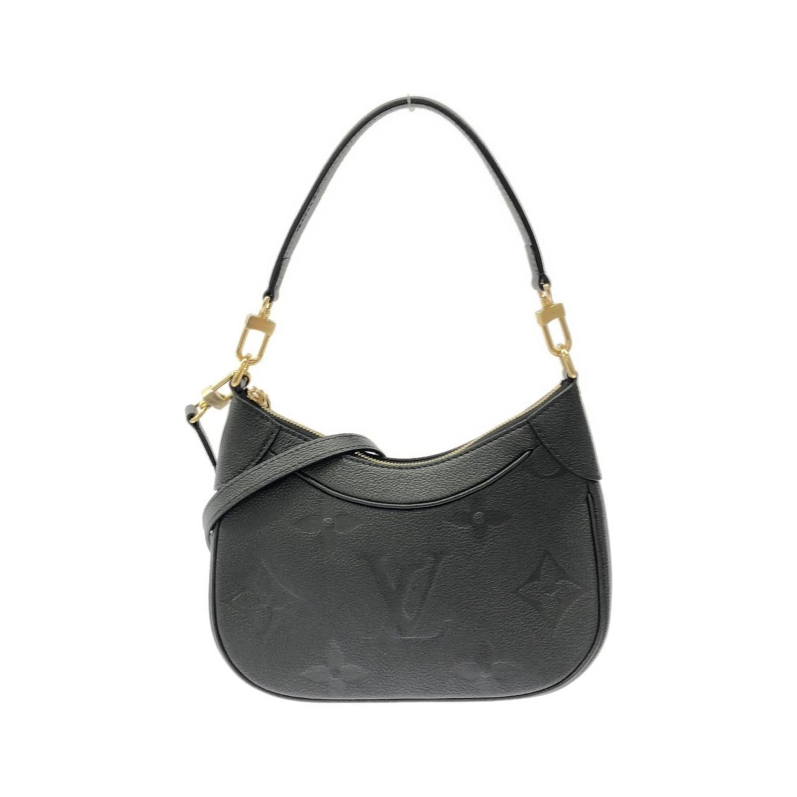 Louis Vuitton Monogram Empreinte Shoulder Bag: Louis Vuitton Monogram Empreinte Shoulder Bag Experience the timeless elegance of Louis Vuitton with this stunning Monogram Empreinte shoulder bag, boasting the iconic brand's signature black monogram