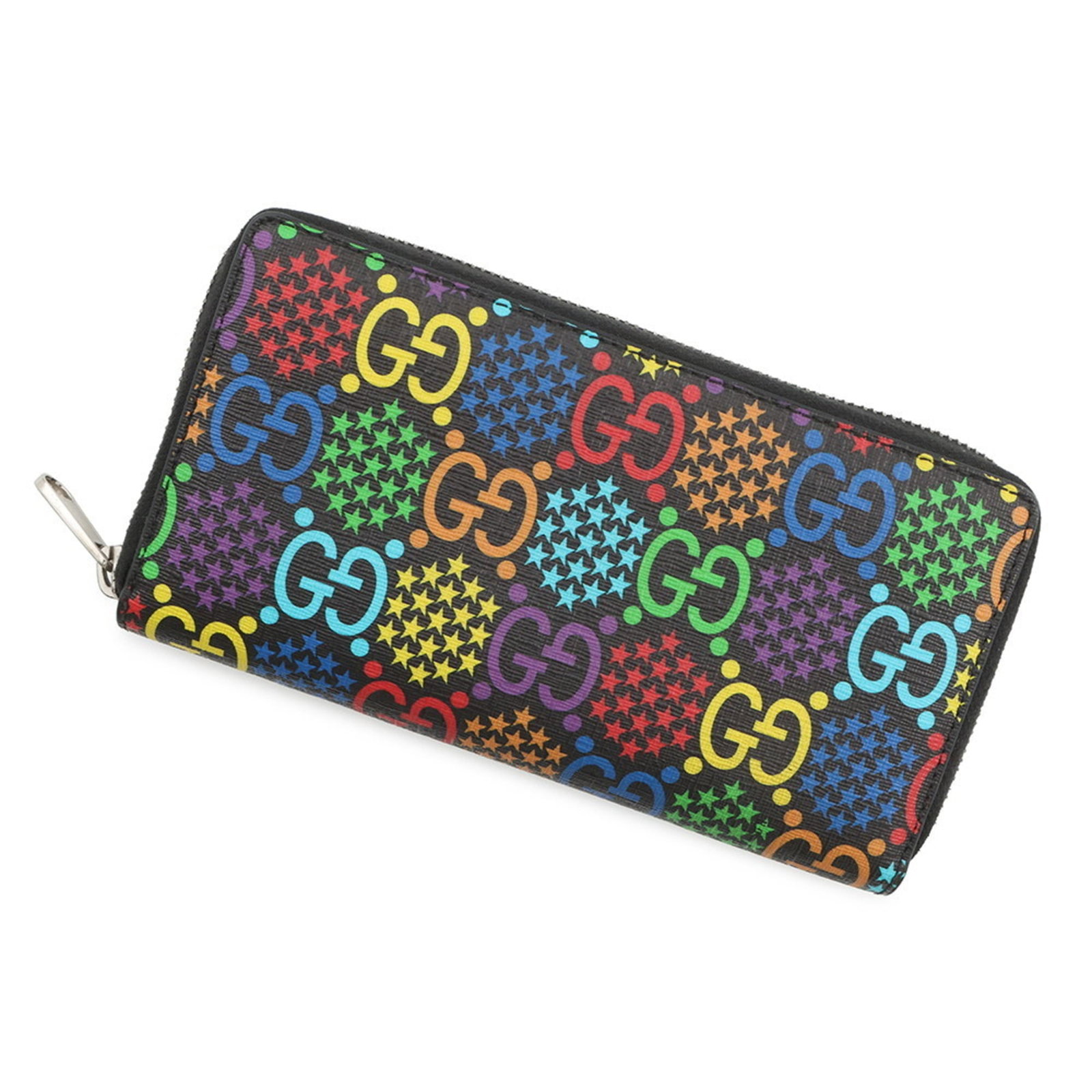 Gucci Bi-Fold Long Wallet: Gucci Bi-Fold Long Wallet Experience the timeless elegance of Gucci with this stunning bi-fold long wallet, boasting a sleek black design and vibrant multi-color accents that add a touch of