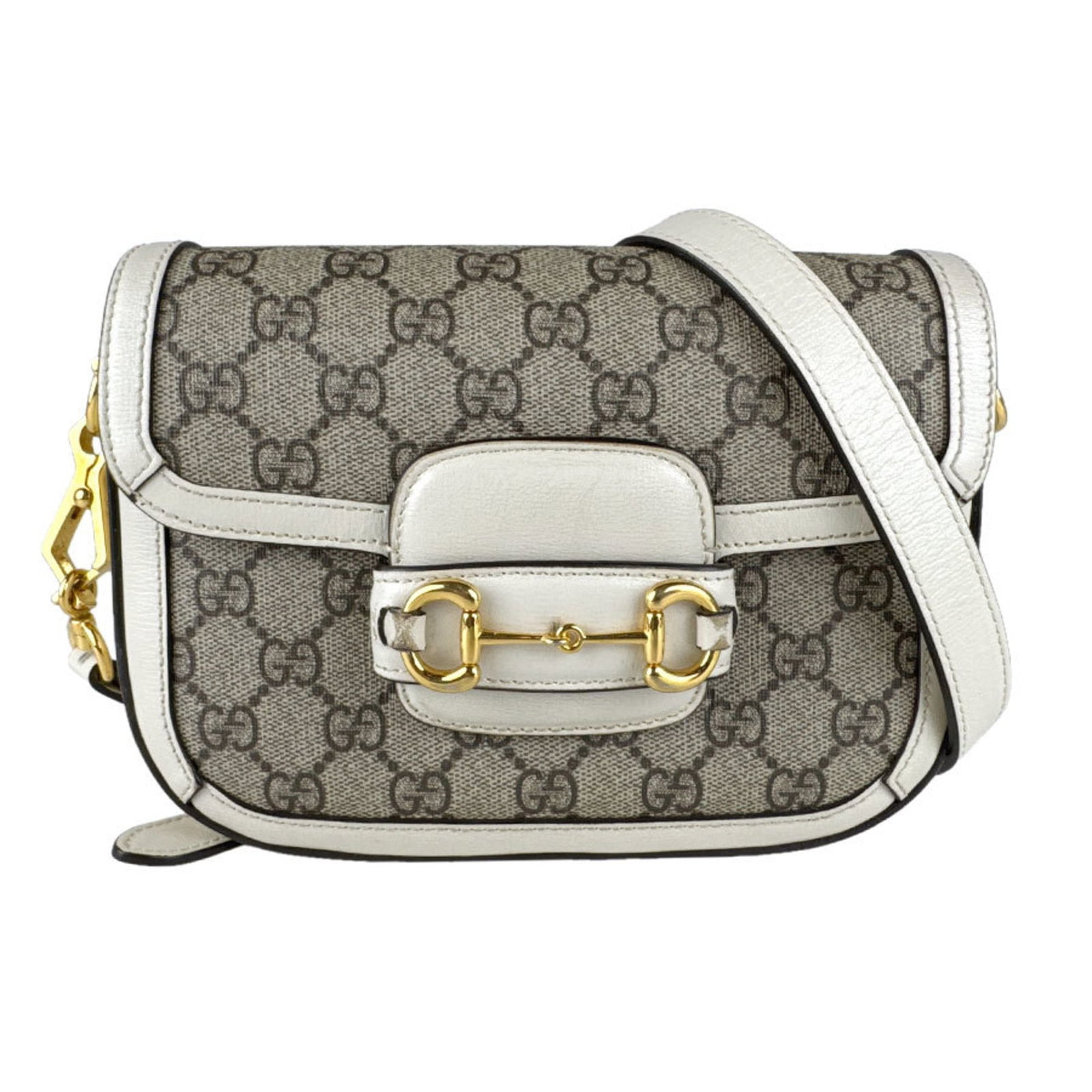 Gucci Supreme Leather Shoulder Bag: Gucci Supreme Leather Shoulder Bag Elevate your style with the iconic Gucci Supreme Leather Shoulder Bag, boasting a timeless brown and white color combination that exudes sophistication. Made from hi