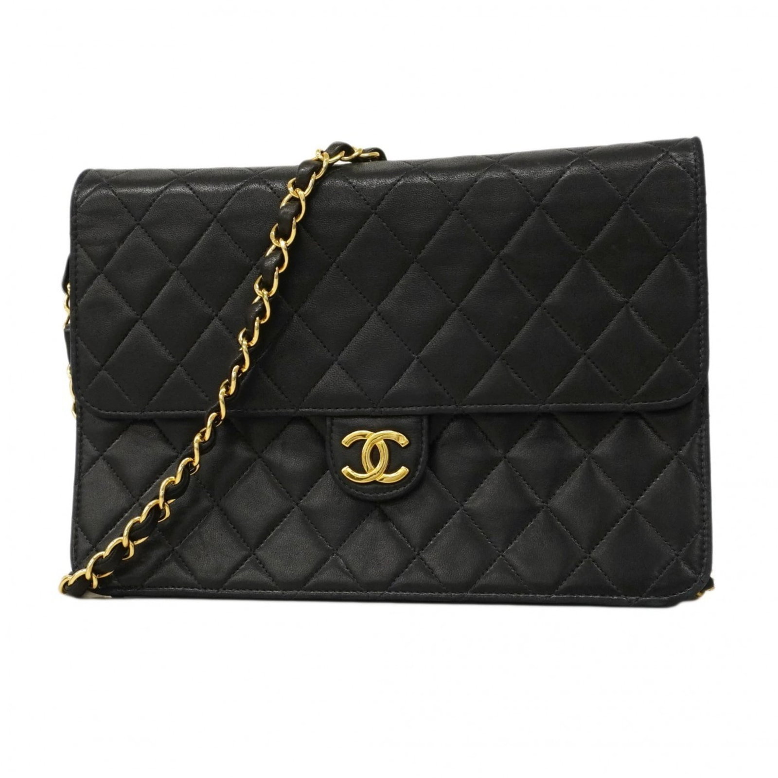 Chanel Leather Shoulder Bag: Chanel Leather Shoulder Bag A timeless Chanel classic, this lambskin shoulder bag boasts sleek black leather and gold hardware, exuding effortless chic. With its spacious interior and sturdy design, i