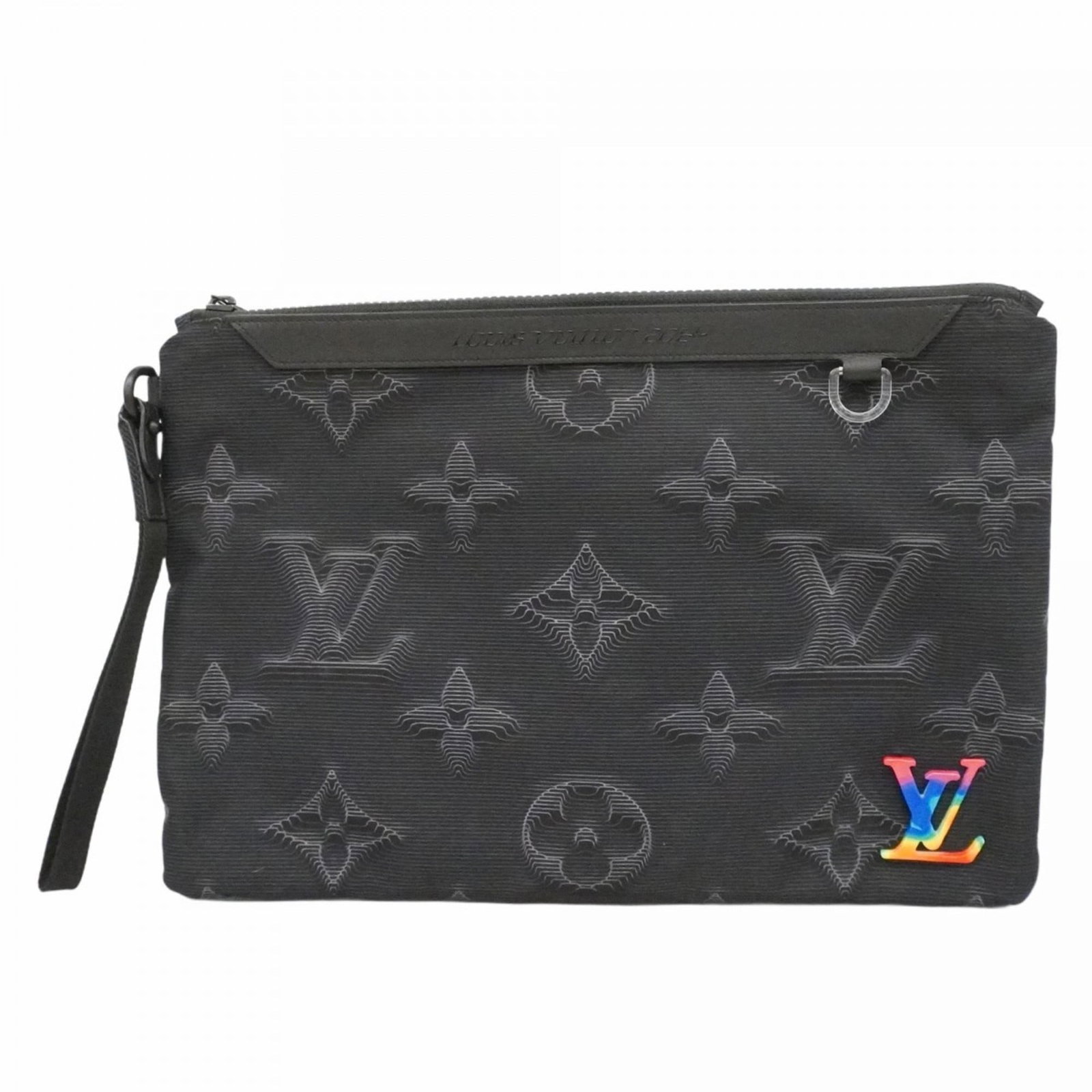 Bag Louis Vuitton Clutch: Bag Louis Vuitton Clutch A sleek and sophisticated black Louis Vuitton clutch, perfect for adding a touch of luxury to any evening outfit. With its classic design and durable construction, this stylis