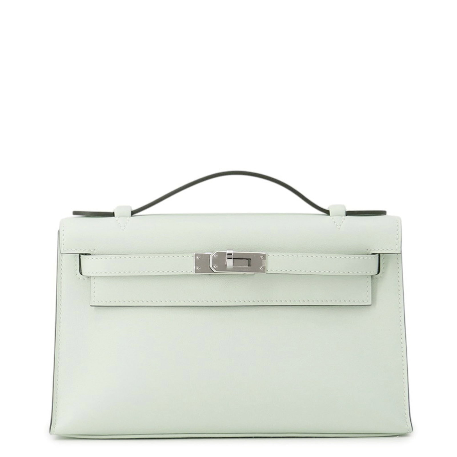 Pochette Swift Leather - Hermes Handbag: Pochette Swift Leather - Hermes Handbag The Pochette Swift Leather is a timeless and elegant accessory from Herm?s, boasting a sleek silver closure, rich swift leather exterior, and a classic flap