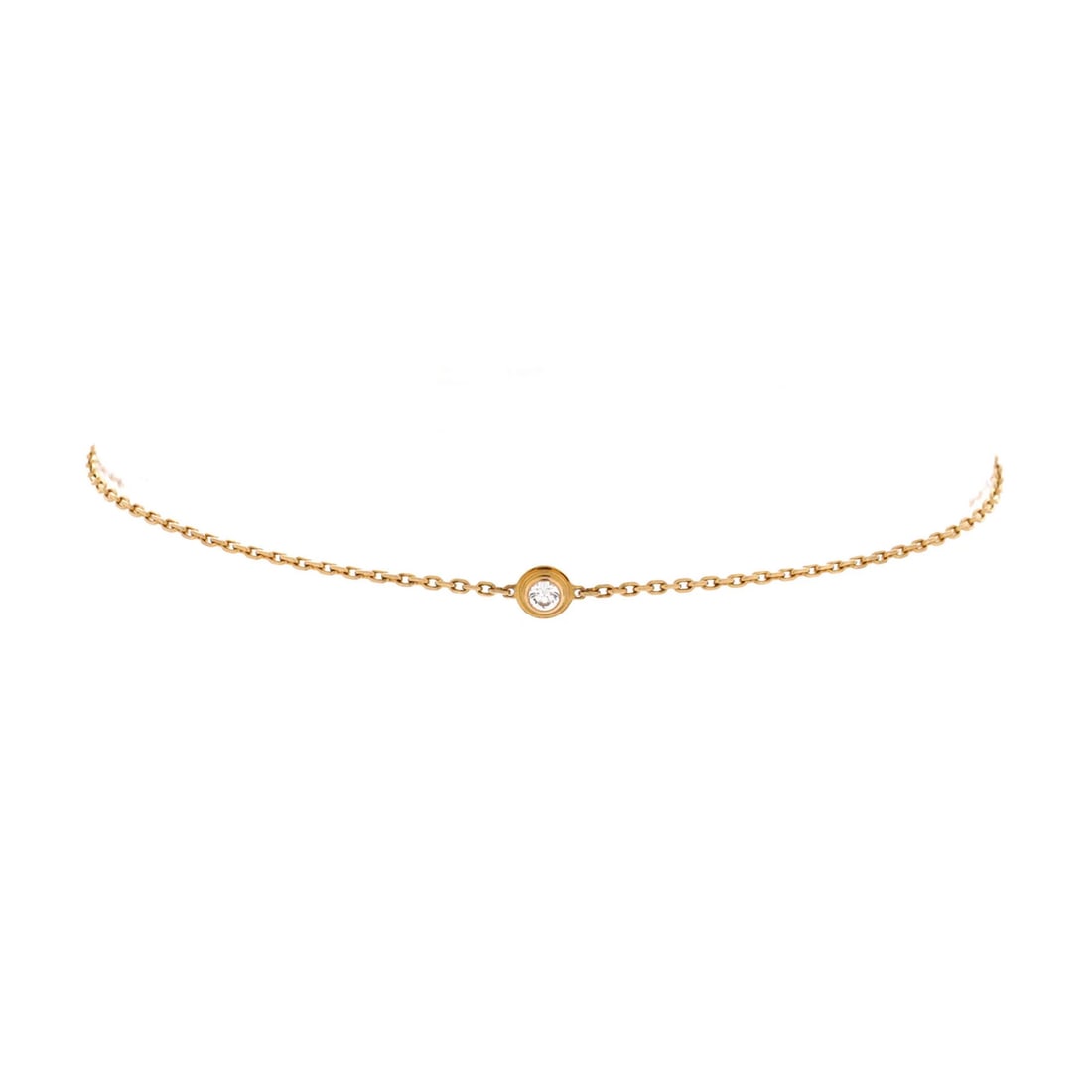 Cartier D'Amour 18K Yellow Gold Diamond Bracelet: Cartier D'Amour 18K Yellow Gold Diamond Bracelet Experience the timeless elegance of Cartier's iconic D'Amour bracelet, set in 18K yellow gold and adorned with a stunning diamond. This exquisite piece