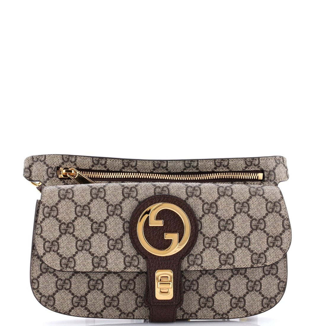 Gucci Blondie Flap Pocket Bag in GG Coated Canvas: Gucci Blondie Flap Pocket Bag in GG Coated Canvas The Gucci Blondie Flap Pocket Bag is a timeless and stylish accessory that exudes luxury with its GG Coated Canvas exterior, neutral interior, and sle