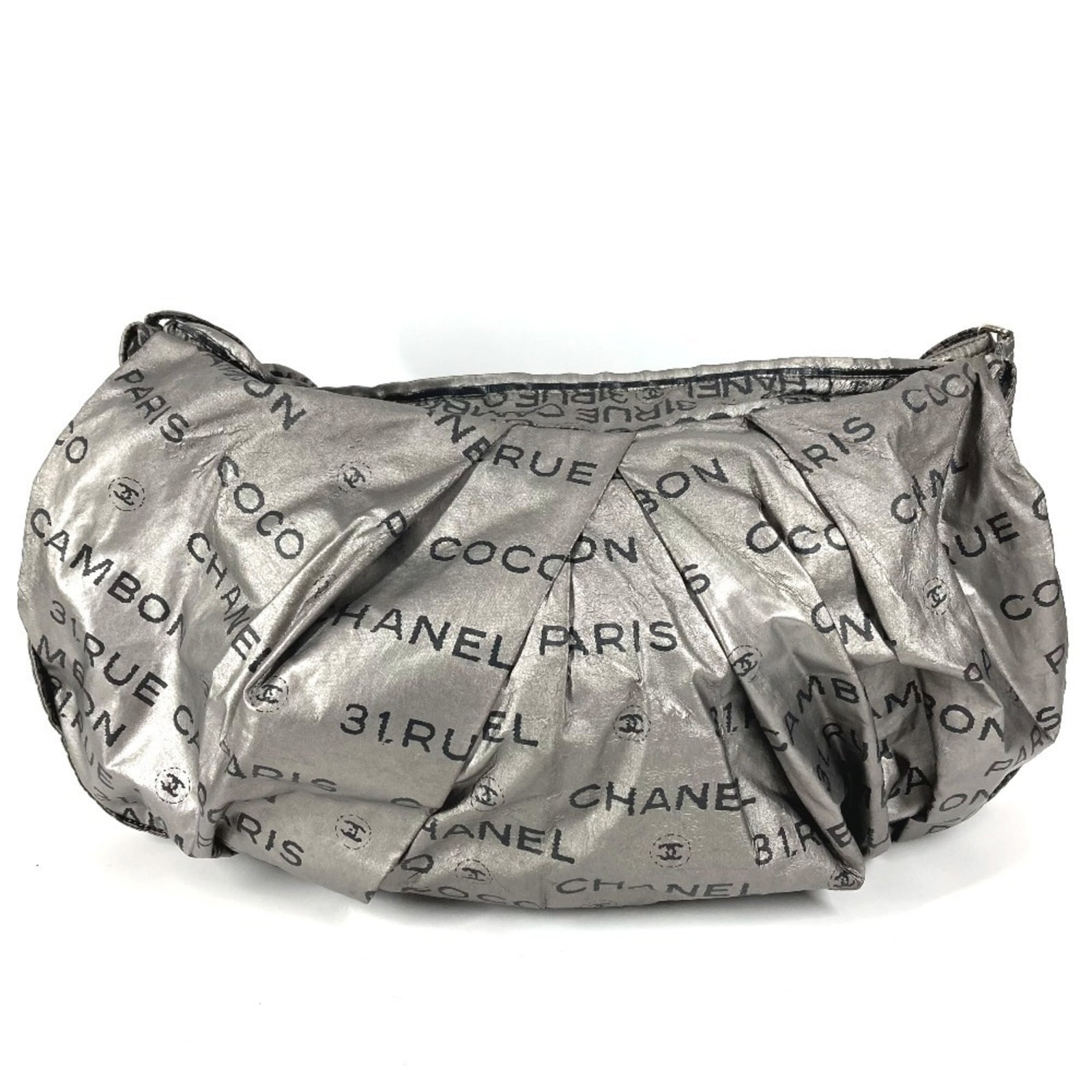 Chanel Pochette Nylon Canvas Shoulder Bag: Chanel Pochette Nylon Canvas Shoulder Bag A timeless and versatile Chanel Pochette Nylon Canvas Shoulder Bag, perfect for everyday use, boasts its iconic quilted design and sleek silver hardware. With