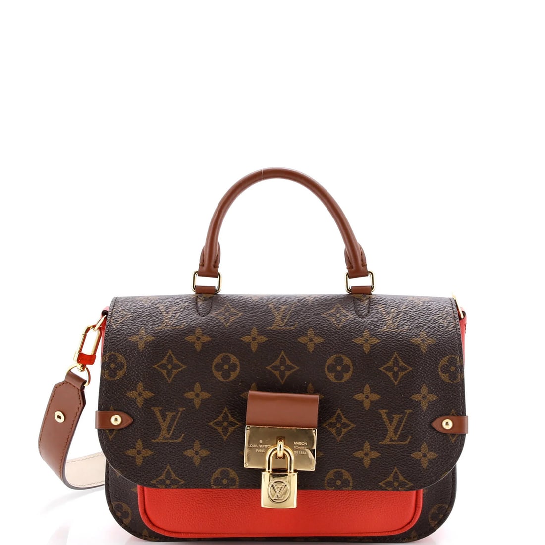 Louis Vuitton Vaugirard Monogram Canvas Leather Handbag: Louis Vuitton Vaugirard Monogram Canvas Leather Handbag The iconic Louis Vuitton Vaugirard Monogram Canvas Leather Handbag is a stylish and timeless piece, boasting the signature red monogram canvas e