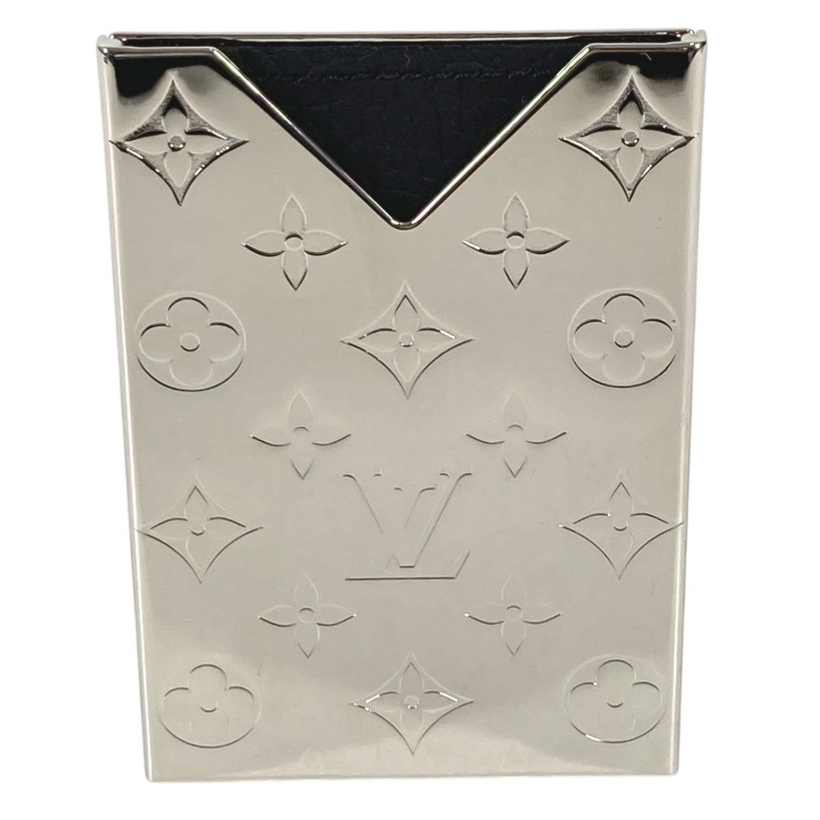 Louis Vuitton Metal Card Case: Louis Vuitton Metal Card Case Elevate your everyday style with the iconic Louis Vuitton Metal Card Case, crafted from durable silver metal that exudes sophistication and luxury. Its sleek design makes