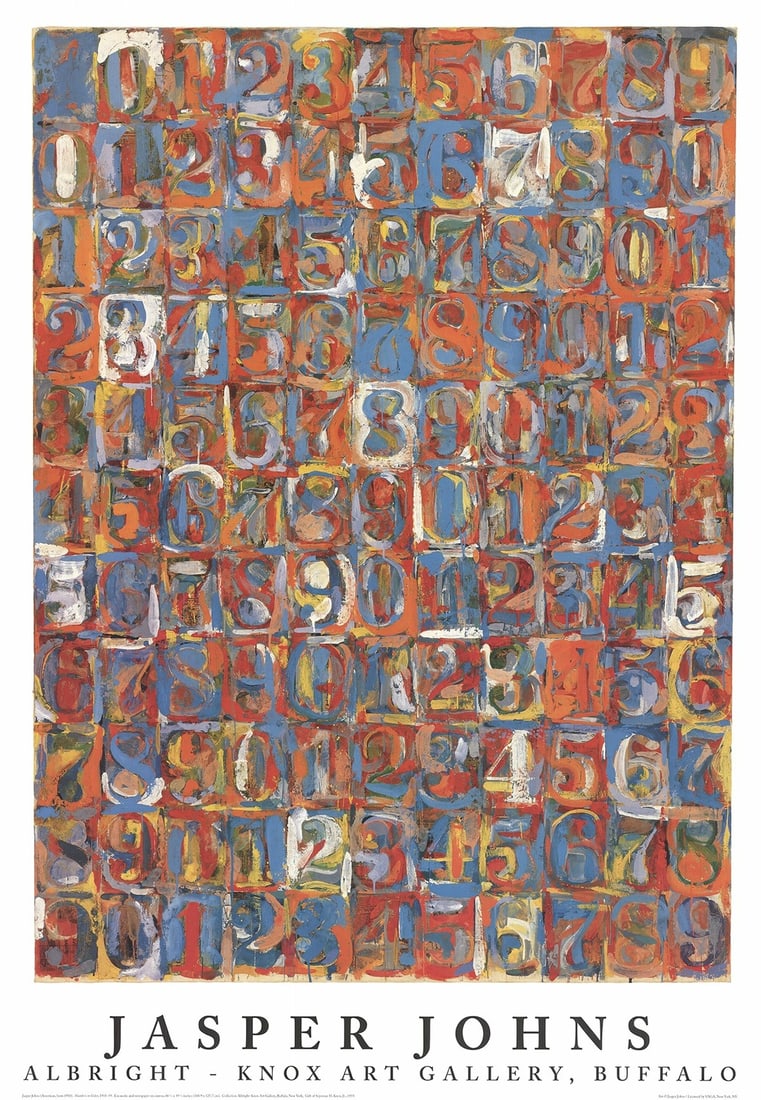Jasper Johns' Numbers in Color (39.5" x 27.5") 1976 Pop Art Poster: Jasper Johns' Numbers in Color (39.5" x 27.5") 1976 Pop Art Poster Jasper Johns' iconic Numbers in Color (1976) is a quintessential Pop Art poster, boasting bold colors and precise typography on