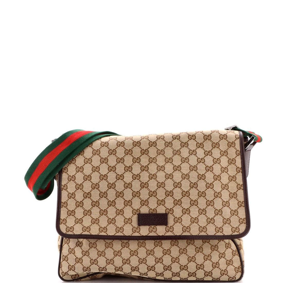 Gucci Medium GG Canvas Flap Web Strap Messenger: Gucci Medium GG Canvas Flap Web Strap Messenger The Gucci Medium GG Canvas Flap Web Strap Messenger is a timeless and stylish accessory that exudes luxury with its classic design and high-quality mate