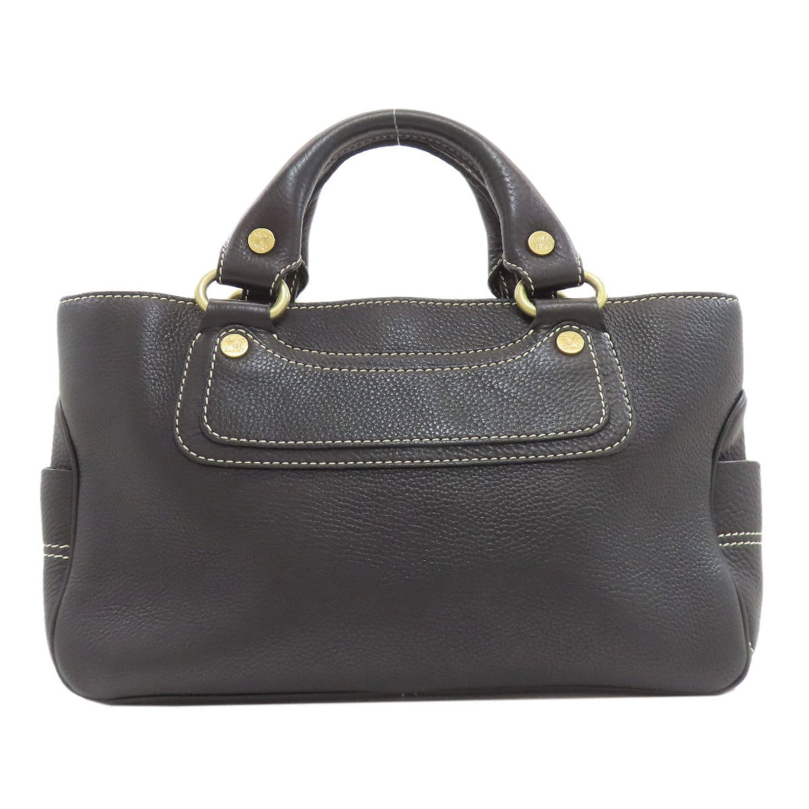 Celine Leather Handbag: Celine Leather Handbag Experience the timeless elegance of Celine with this stunning black leather handbag, boasting a sleek design and versatile functionality. The spacious interior is divided into t