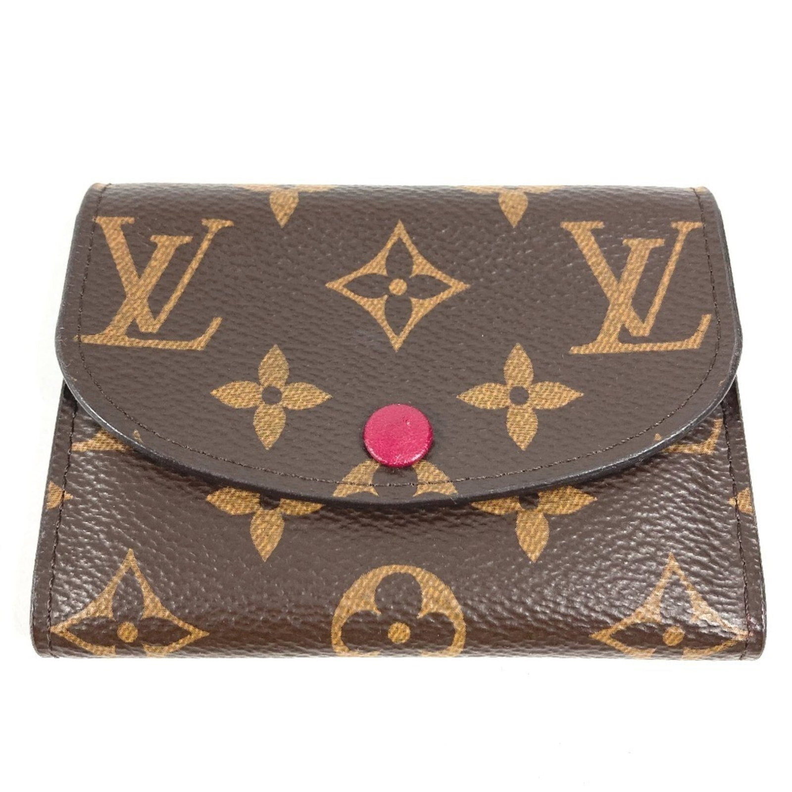 Fuchsia Brown - LOUIS VUITTON M41939 Monogram Portemonnaie Rosalie Compact Wallet - Flap - Bi-fold: Fuchsia Brown - LOUIS VUITTON M41939 Monogram Portemonnaie Rosalie Compact Wallet - Flap - Bi-fold Canvas - Men's/ Women's A stylish and functional accessory for the modern woman, this Louis Vuitton M