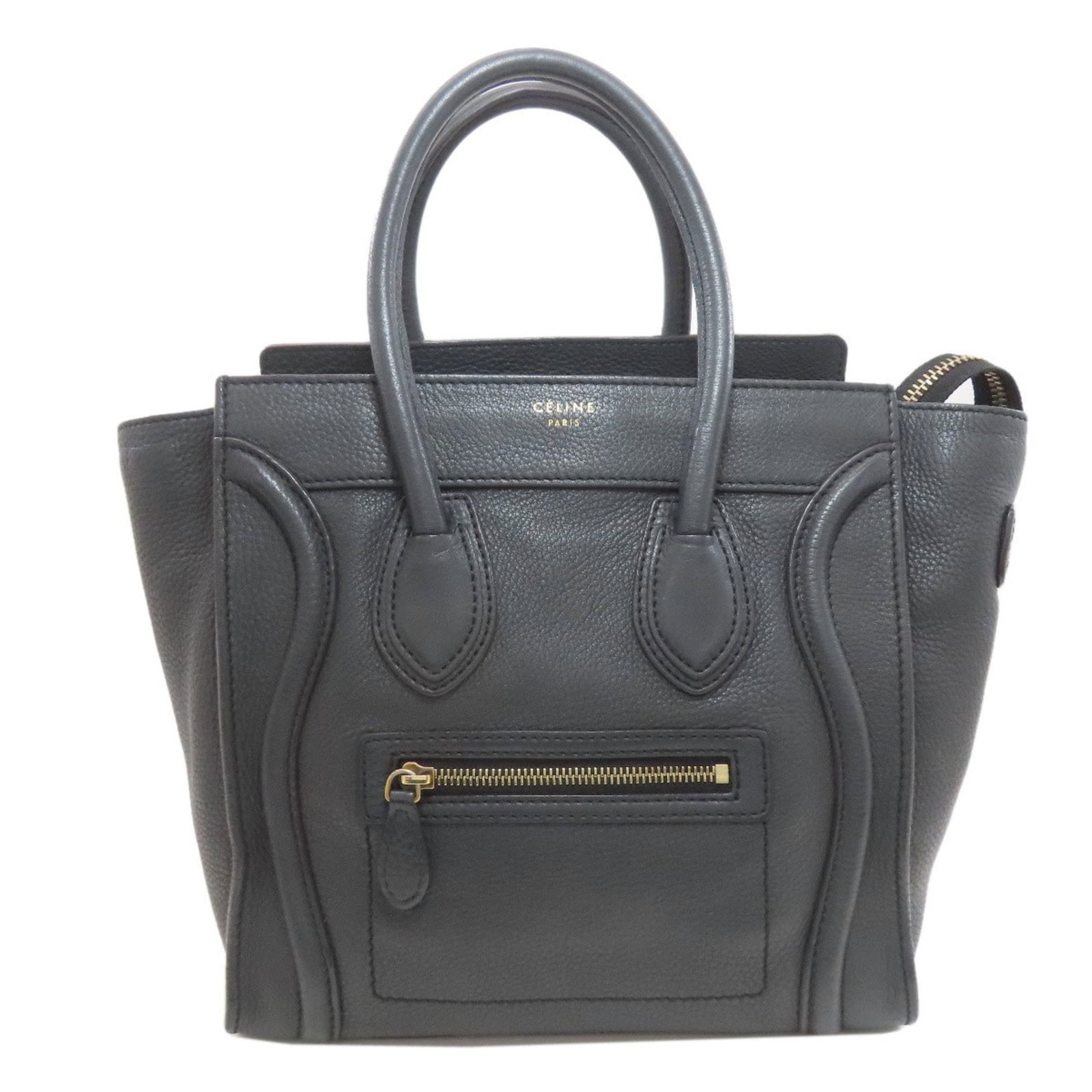 Celine Leather Handbag: Celine Leather Handbag A sleek and sophisticated Celine leather handbag, crafted from high-quality calfskin in rich black, adds a touch of timeless elegance to any outfit. With its classic design and