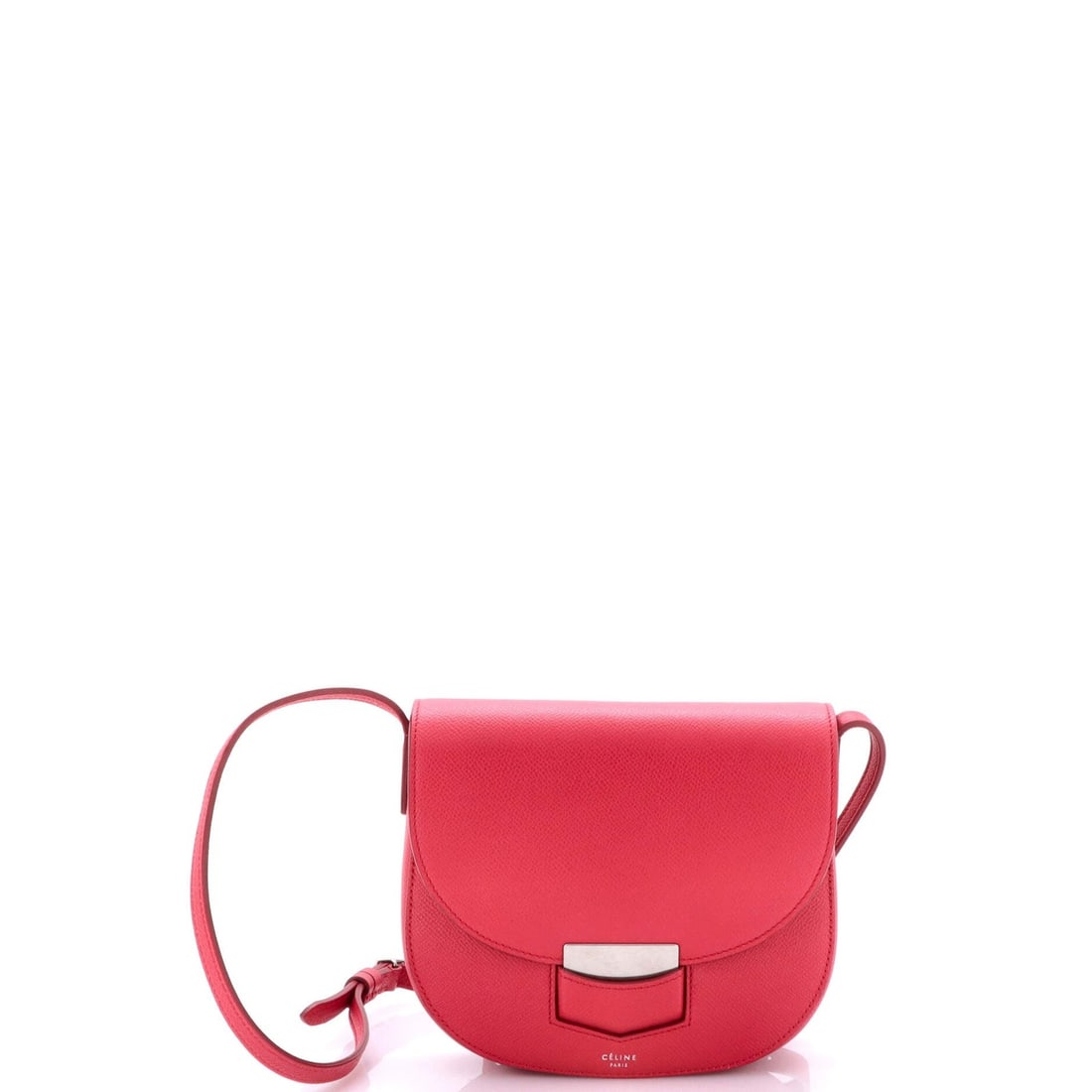 Celine Small Grainy Leather Crossbody Bag: Celine Small Grainy Leather Crossbody Bag The Celine Small Grainy Leather Crossbody Bag is a stylish and versatile accessory that exudes effortless chic. With its soft pink exterior, aged silver hardw