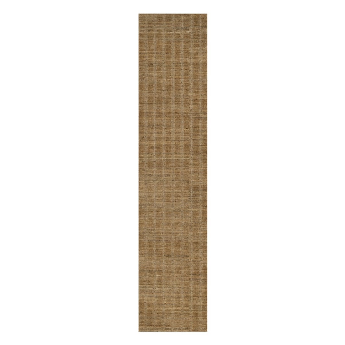 Rug 2'8"x12' Brown Natural Wool Vertical Stripes Design Hand Loomed Runner: Rug 2'8"x12' Brown Natural Wool Vertical Stripes Design Hand Loomed Runner Experience the timeless elegance of India's rich cultural heritage with this stunning hand loomed wool rug, featuring a class