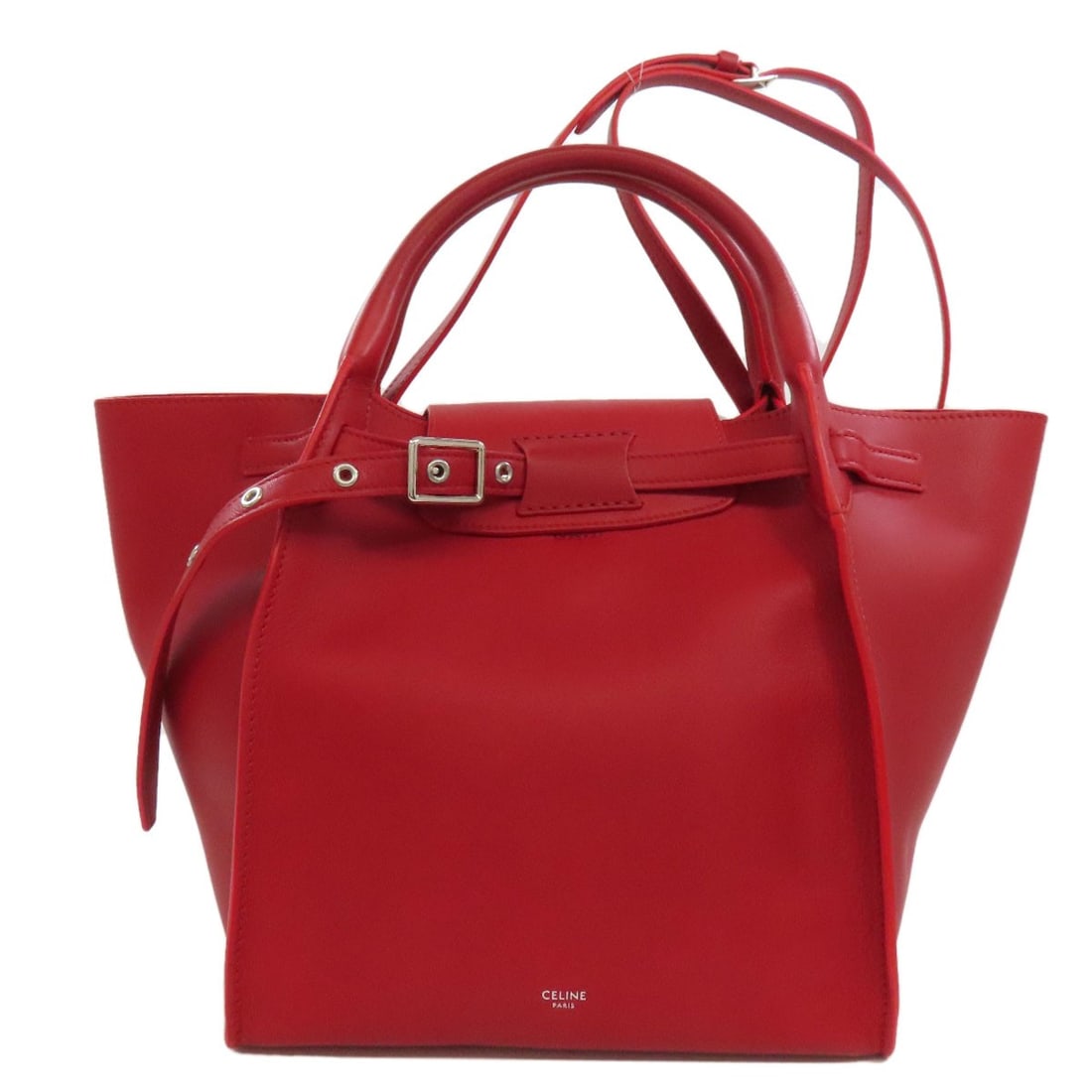 Leather CELINE 2WAY Tote Bag: Leather CELINE 2WAY Tote Bag Elevate your everyday with the iconic CELINE 2WAY Tote Bag, crafted from rich Italian leather in bold red hues. This timeless tote boasts a sleek 2-way design, perfect for