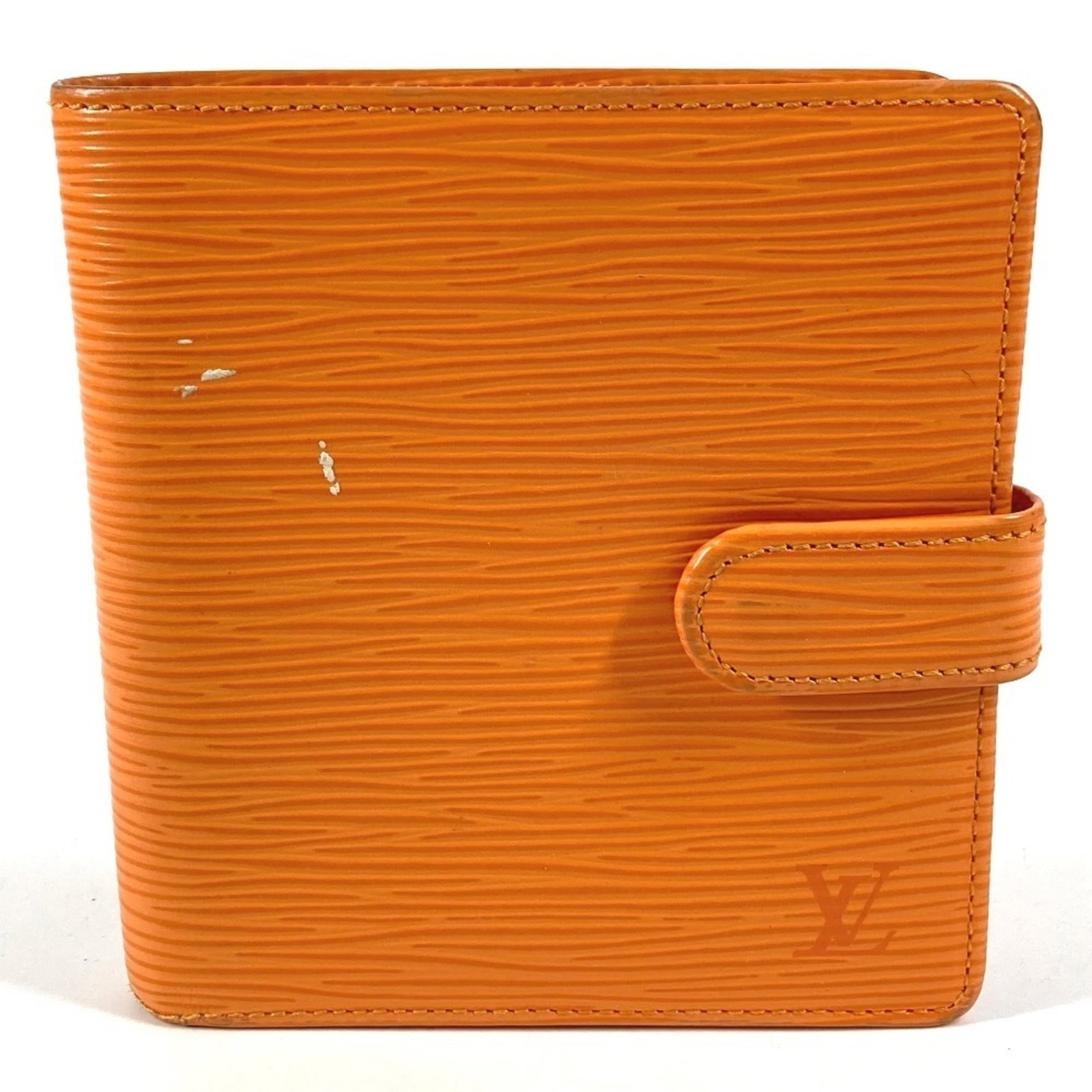 Louis Vuitton Bi-Fold Epi Leather Wallet: Louis Vuitton Bi-Fold Epi Leather Wallet A stylish and durable Louis Vuitton Bi-Fold Epi Leather Wallet, perfect for everyday carry. With its iconic orange hue and high-quality Epi leather constructio