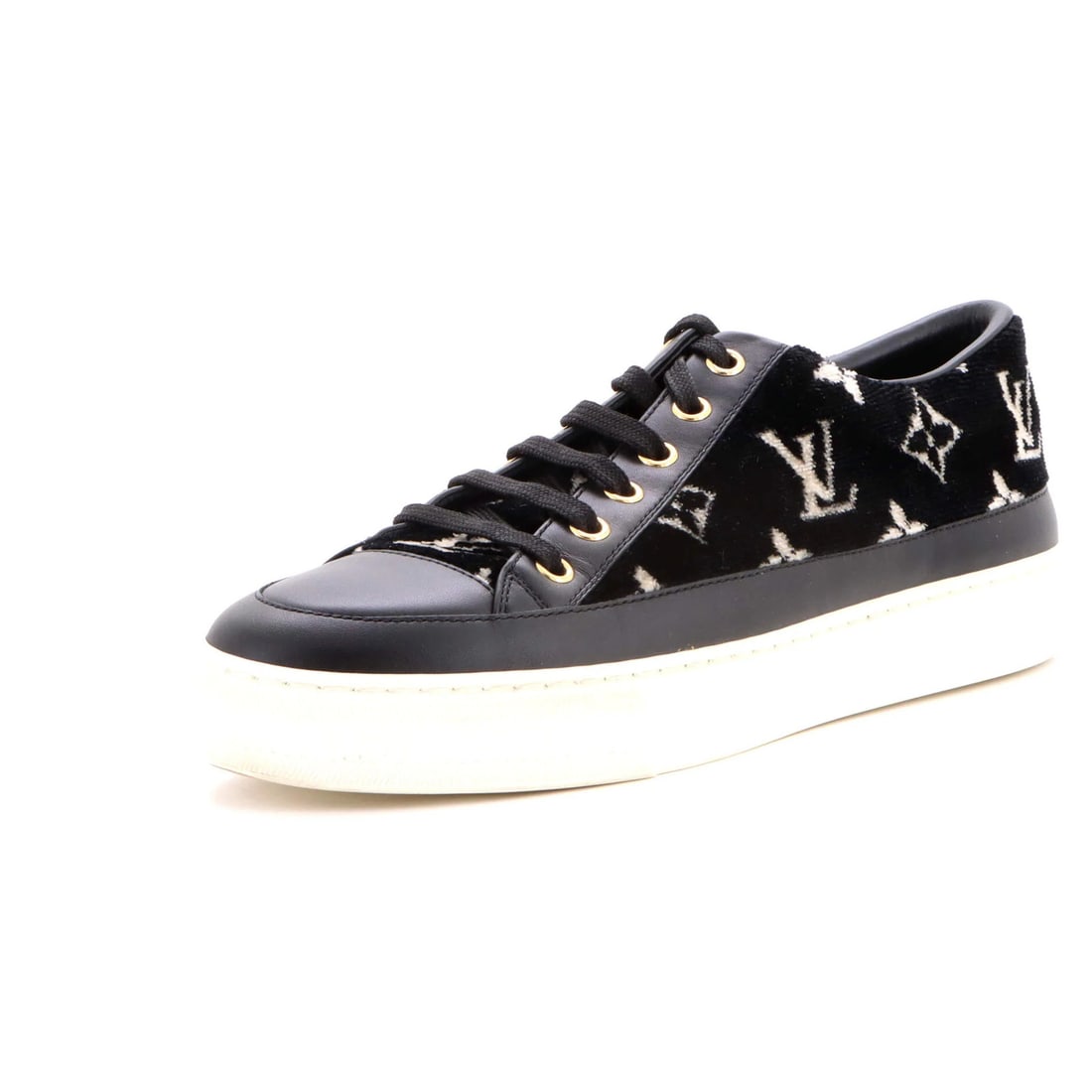 Louis Vuitton Women's Monogram Velvet Stellar Sneakers: Louis Vuitton Women's Monogram Velvet Stellar Sneakers Elevate your shoe game with the iconic Louis Vuitton Women's Monogram Velvet Stellar Sneakers, boasting sleek velvet uppers and gold hardware in