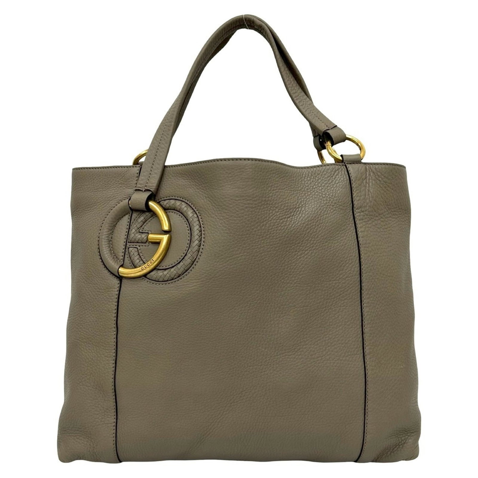 Tote Bag Leather - Gucci Handbag - Shoulder Bag: Tote Bag Leather - Gucci Handbag - Shoulder Bag Authentic Gucci tote bag in beige leather, featuring classic shoulder strap design and timeless elegance. With its 30cm x 35cm size and 12cm depth, this