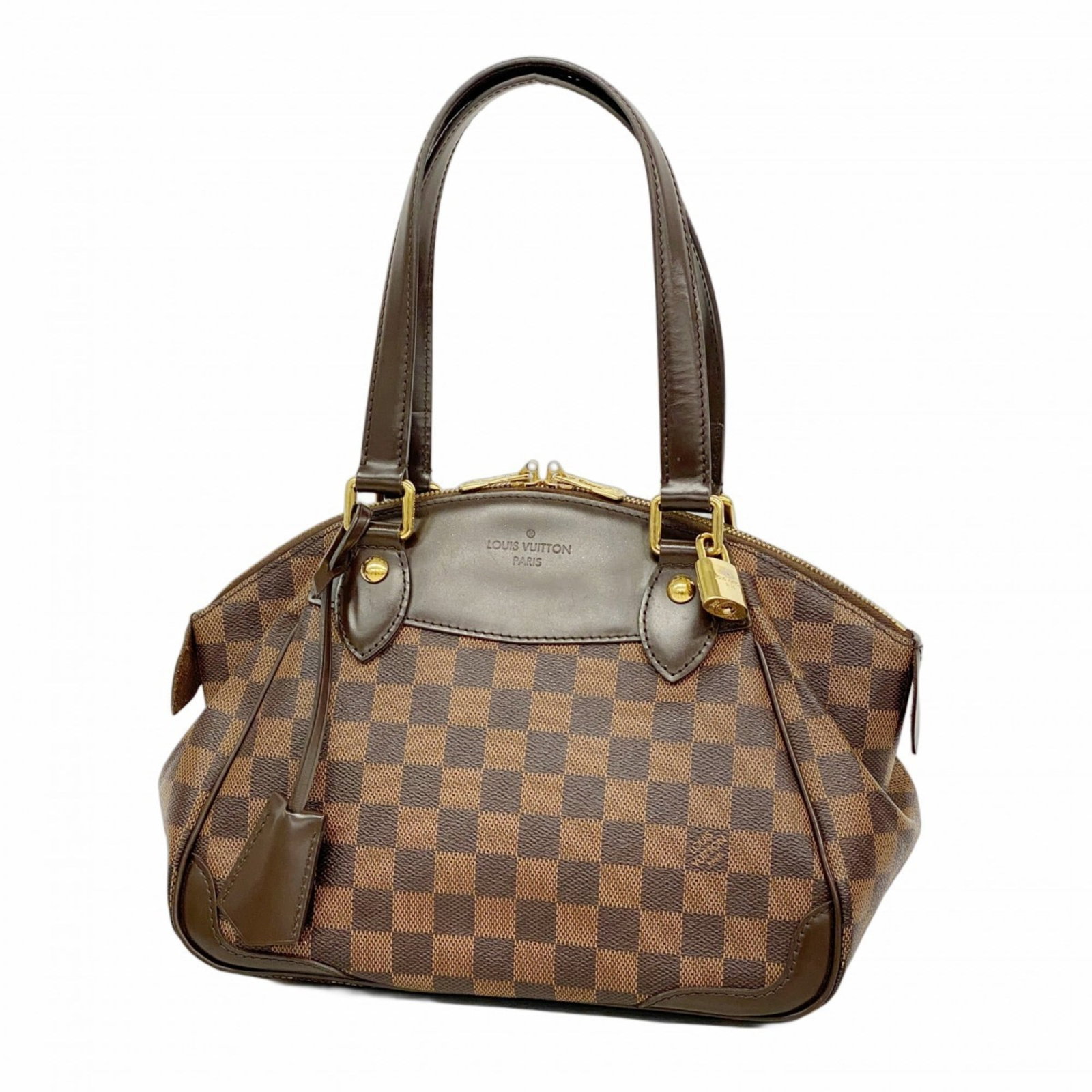 Handbag Louis Vuitton: Handbag Louis Vuitton A pre-owned Louis Vuitton handbag in Ebene, offering a stylish and timeless touch to any outfit. With its classic design and signature monogram pattern, this 21cm x 28cm bag is p