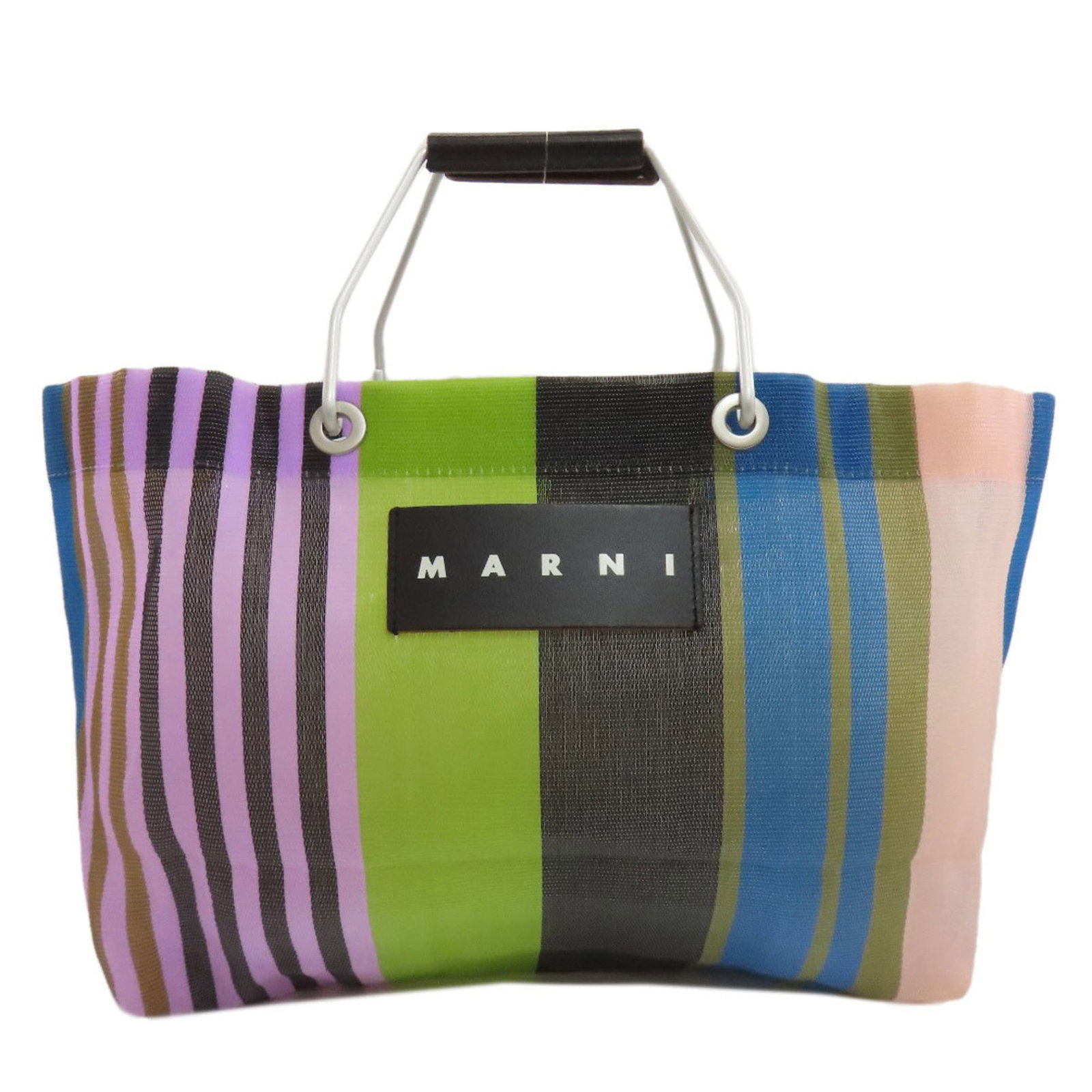 Marni Nylon Handbag: Marni Nylon Handbag A stylish and versatile Marni nylon handbag, this iconic piece boasts a chic blue, green, and purple color palette that adds a pop of personality to any outfit. With its durable ny