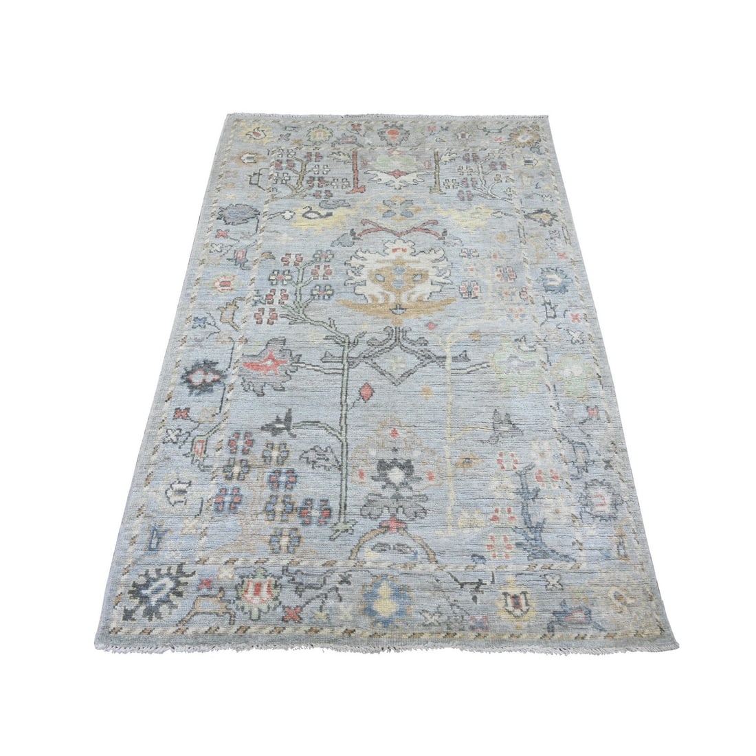 Gray Afghan Angora Oushak Leaf Design Hand-Knotted Wool Rug (3'10"x5'9"): Gray Afghan Angora Oushak Leaf Design Hand-Knotted Wool Rug (3'10"x5'9") Experience the timeless beauty of traditional Afghan craftsmanship with this stunning Gray Afghan Angora Oushak Leaf Design Han