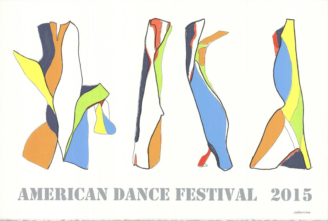 JON NATHANSON American Dance Festival 2015 SIGNED 20" x 29.75" Serigraph Co: JON NATHANSON American Dance Festival 2015 SIGNED 20" x 29.75" Serigraph Co Experience the vibrant energy of Jon Nathanson's American Dance Festival 2015, a stunning serigraph signed by the artist him