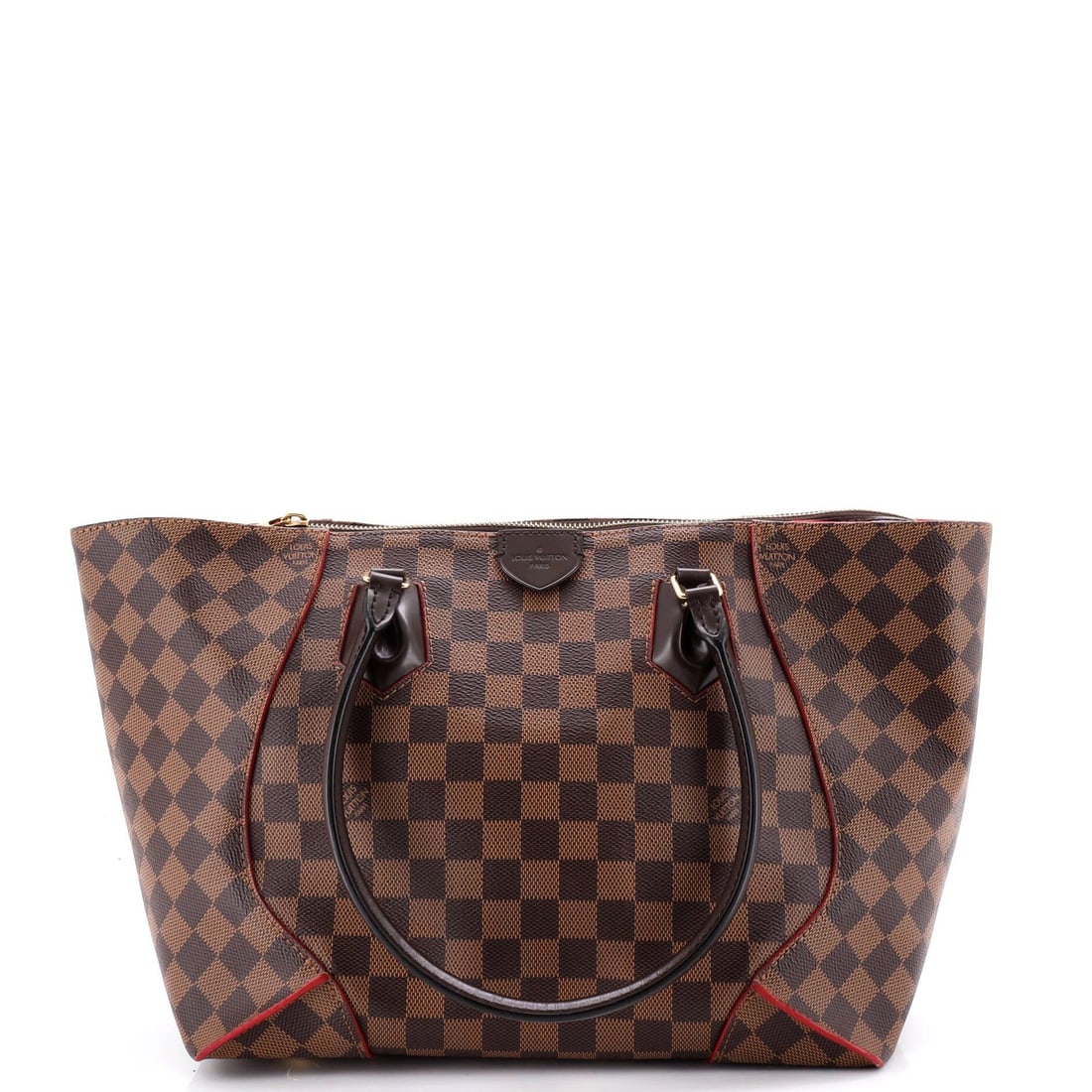 Louis Vuitton Damier MM Caissa Tote: Louis Vuitton Damier MM Caissa Tote Experience the timeless elegance of Louis Vuitton's iconic Damier MM Caissa Tote, crafted from high-quality canvas-coated leather in rich brown hues. This versatile