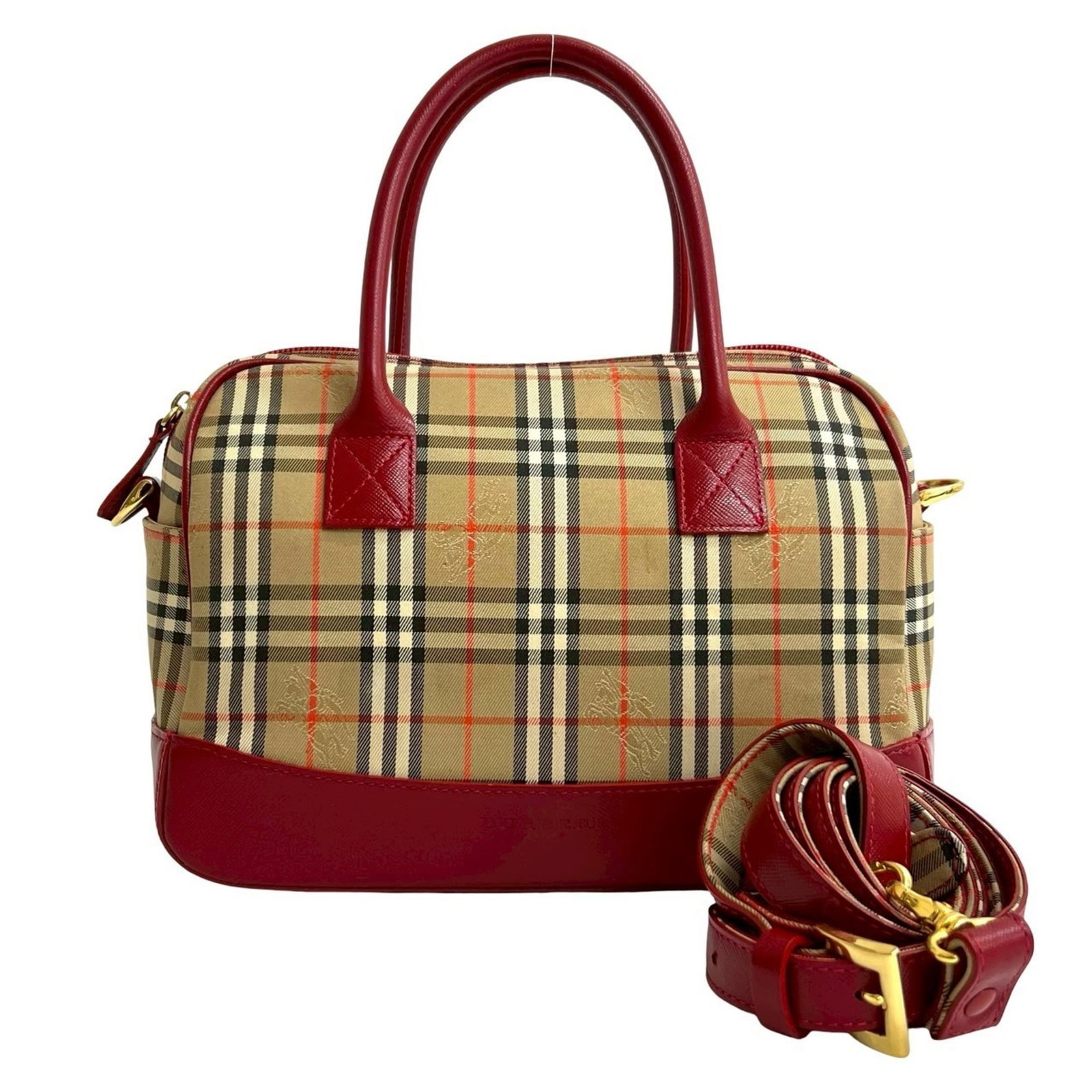 Burberry Canvas Leather Shoulder Bag: Burberry Canvas Leather Shoulder Bag A chic and timeless Burberry shoulder bag, this canvas leather tote boasts classic British style with its iconic logo and sleek design. With its spacious interior