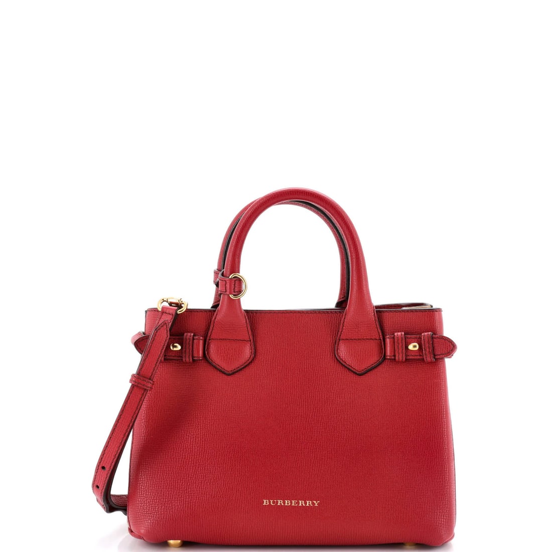 Burberry Small House Check Canvas Tote in Leather: Burberry Small House Check Canvas Tote in Leather Elevate your everyday with the iconic Burberry Small House Check Canvas Tote in Leather, boasting a striking red exterior and neutral print details. T
