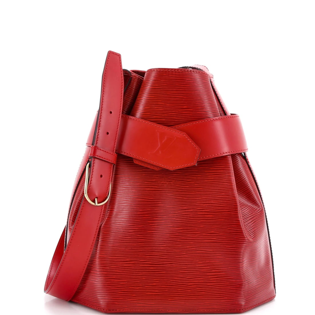 PM Louis Vuitton Vintage Sac d'Epaule Handbag Epi Leather: PM Louis Vuitton Vintage Sac d'Epaule Handbag Epi Leather A stunning vintage Louis Vuitton Sac d'Epaule handbag, this iconic PM style boasts rich red Epi leather exterior and luxurious gold hardware,