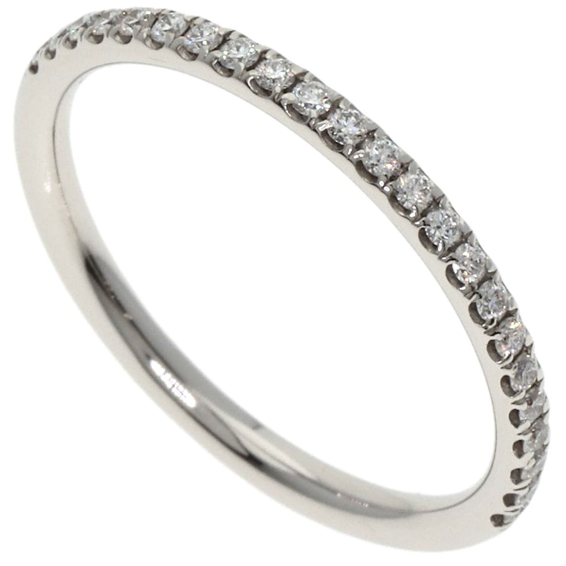 Harry Winston Platinum Micropave Half Eternity Diamond Ring (PT950): Harry Winston Platinum Micropave Half Eternity Diamond Ring (PT950) Elevate your style with the Harry Winston Platinum Micropave Half Eternity Diamond Ring, where intricate platinum details meet timel