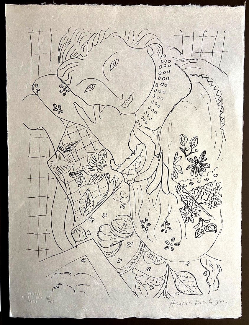 Collection Henri-Matisse Lithograph Numbered: Collection Henri-Matisse Lithograph Numbered A stunning collection of Henri-Matisse lithographs, numbered and printed on full sheet paper, showcases the artist's masterful graphic work from the 1930s.