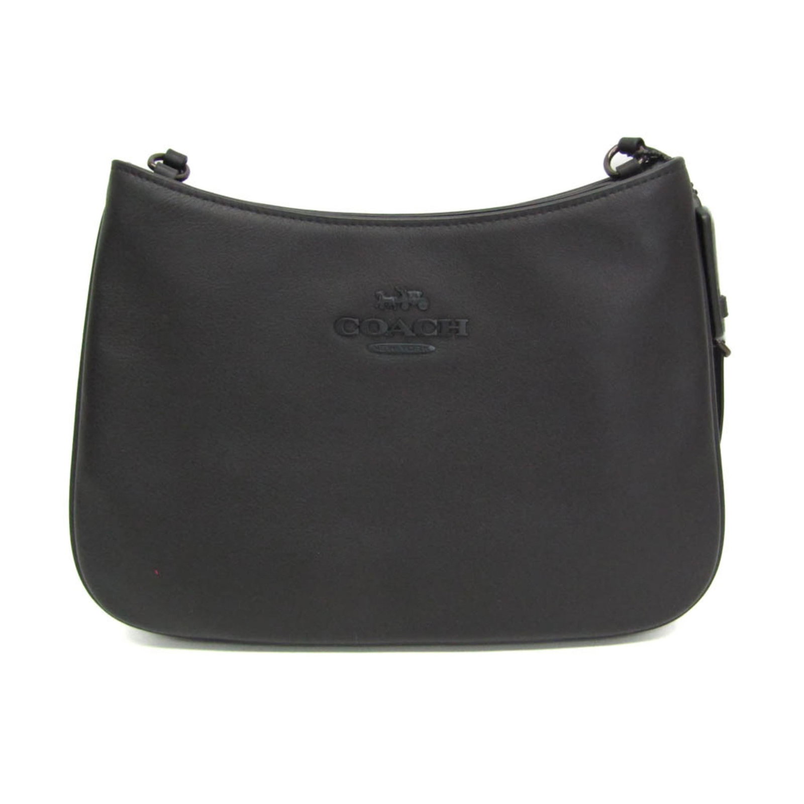 Coach Leather Shoulder Bag: Coach Leather Shoulder Bag Elevate your daily style with this sleek Coach leather shoulder bag, boasting a timeless black design and magnetic snap closure. The spacious interior is perfect for work or