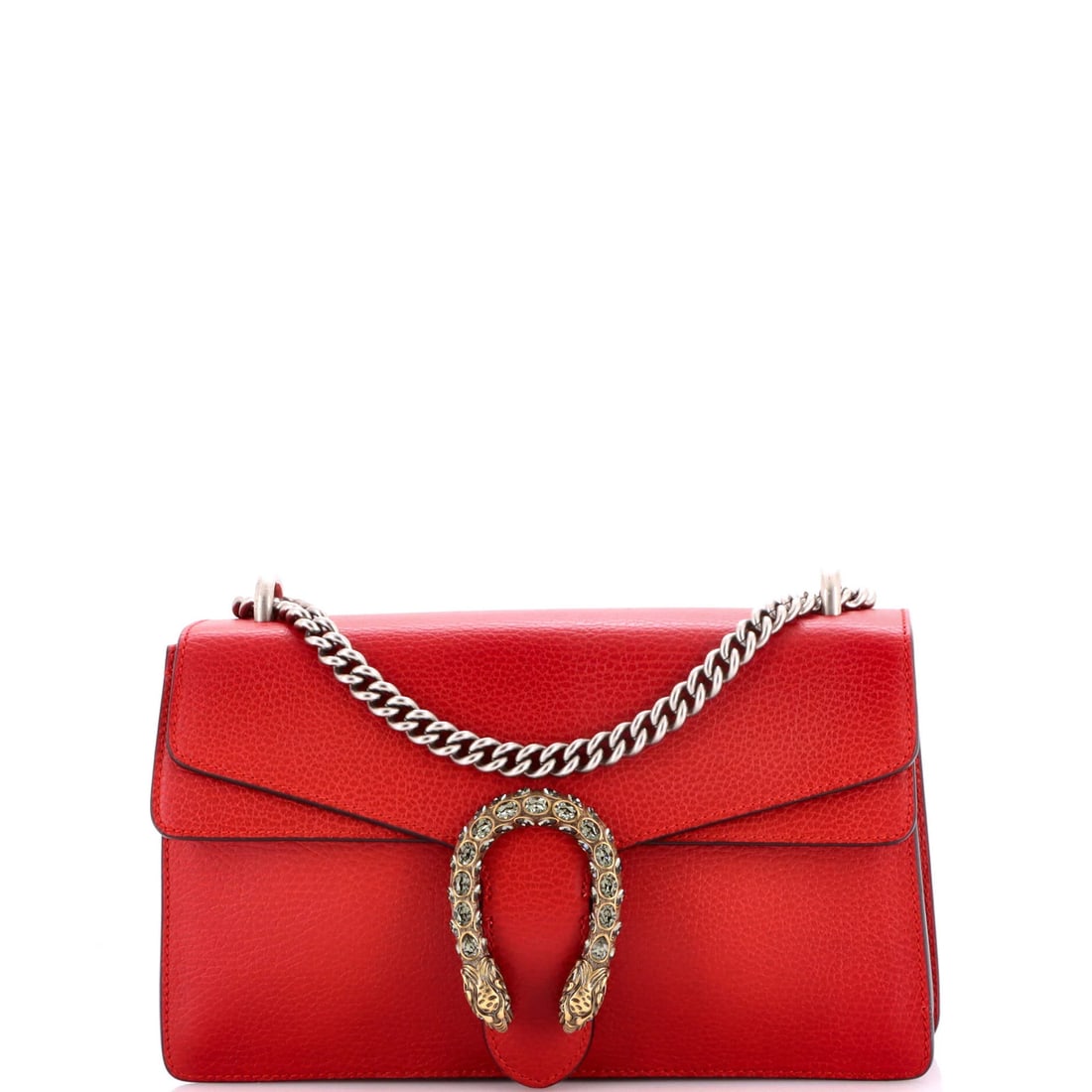 Gucci Dionysus Small Leather Bag: Gucci Dionysus Small Leather Bag The iconic Gucci Dionysus Small Leather Bag is a statement piece, boasting sleek red leather exterior with aged silver and gold hardware that adds a touch of sophistic