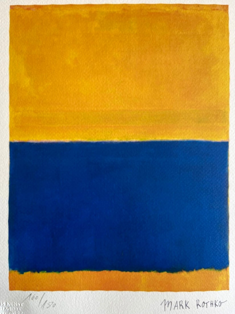 Mark Rothko Lithograph #: Mark Rothko Lithograph # Mark Rothko's bold, abstract style is showcased in this 1978 lithograph, printed in limited edition of 180 specimens by renowned publisher Atlantis Verlag. The piece boasts th