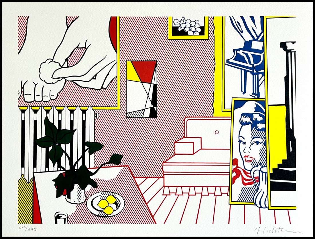 Limited Roy Lichtenstein Lithograph Numbered: Limited Roy Lichtenstein Lithograph Numbered Experience the iconic style of Roy Lichtenstein with this 1986 lithograph, numbered and signed by the artist. Printed in limited edition by Birkhuser Kunst