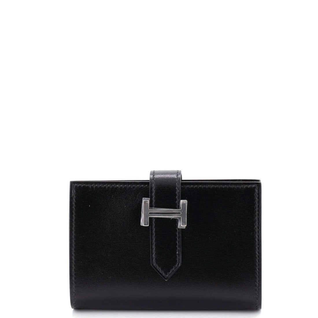 Compact Hermes Bearn Wallet Box Calf: Compact Hermes Bearn Wallet Box Calf The compact Hermes Bearn Wallet Box Calf is a stylish and functional accessory for the modern gentleman, boasting a sleek box calf design with black leather exteri