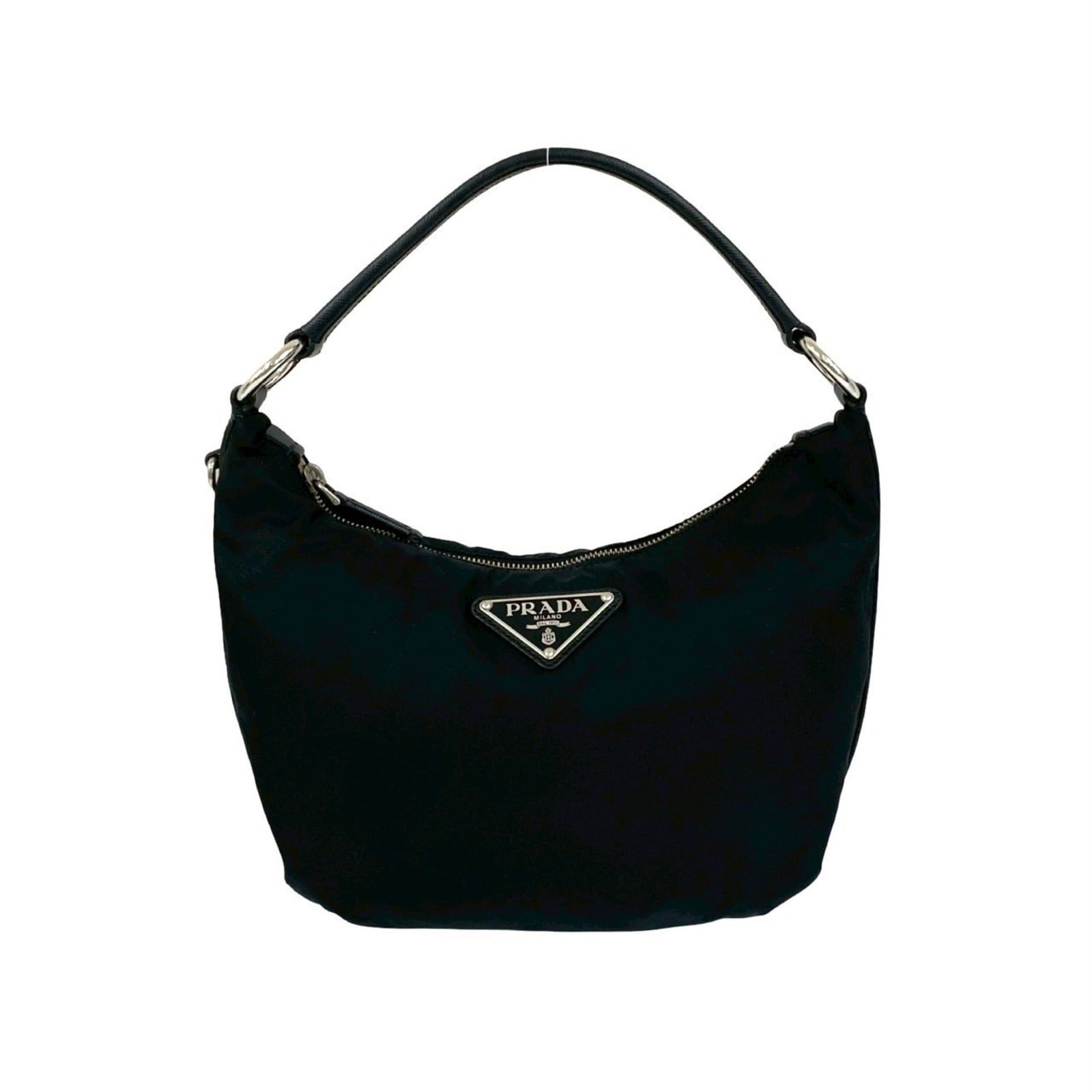 Leather - Prada Handbag - Tote Bag Nylon: Leather - Prada Handbag - Tote Bag Nylon A sleek and sophisticated Prada tote bag, crafted from both nylon and leather, in classic black. With its timeless design and durable materials, this versatile