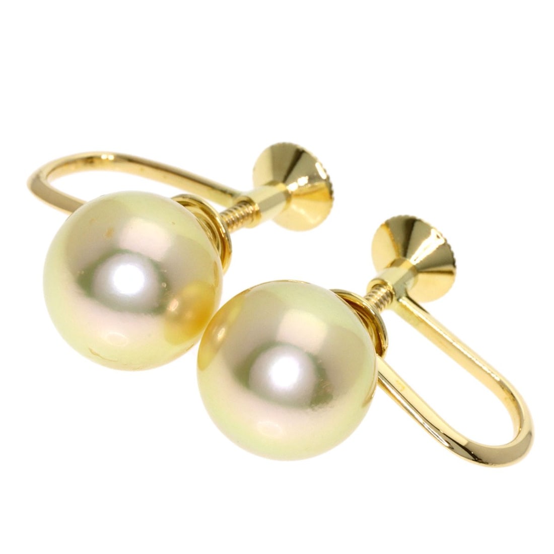 K18 Yellow Gold Mikimoto Pearl Earring: K18 Yellow Gold Mikimoto Pearl Earring A stunning K18 yellow gold Mikimoto pearl earring, crafted with exceptional attention to detail and purity, boasts the iconic Japanese brand's signature excellen