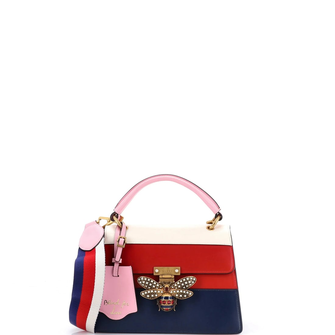 Gucci Queen Margaret Small Top-Handle Colorblock Leather Bag: Gucci Queen Margaret Small Top-Handle Colorblock Leather Bag The Gucci Queen Margaret Small Top-Handle Colorblock Leather Bag is a vibrant and stylish accessory that makes a statement with its bold mu
