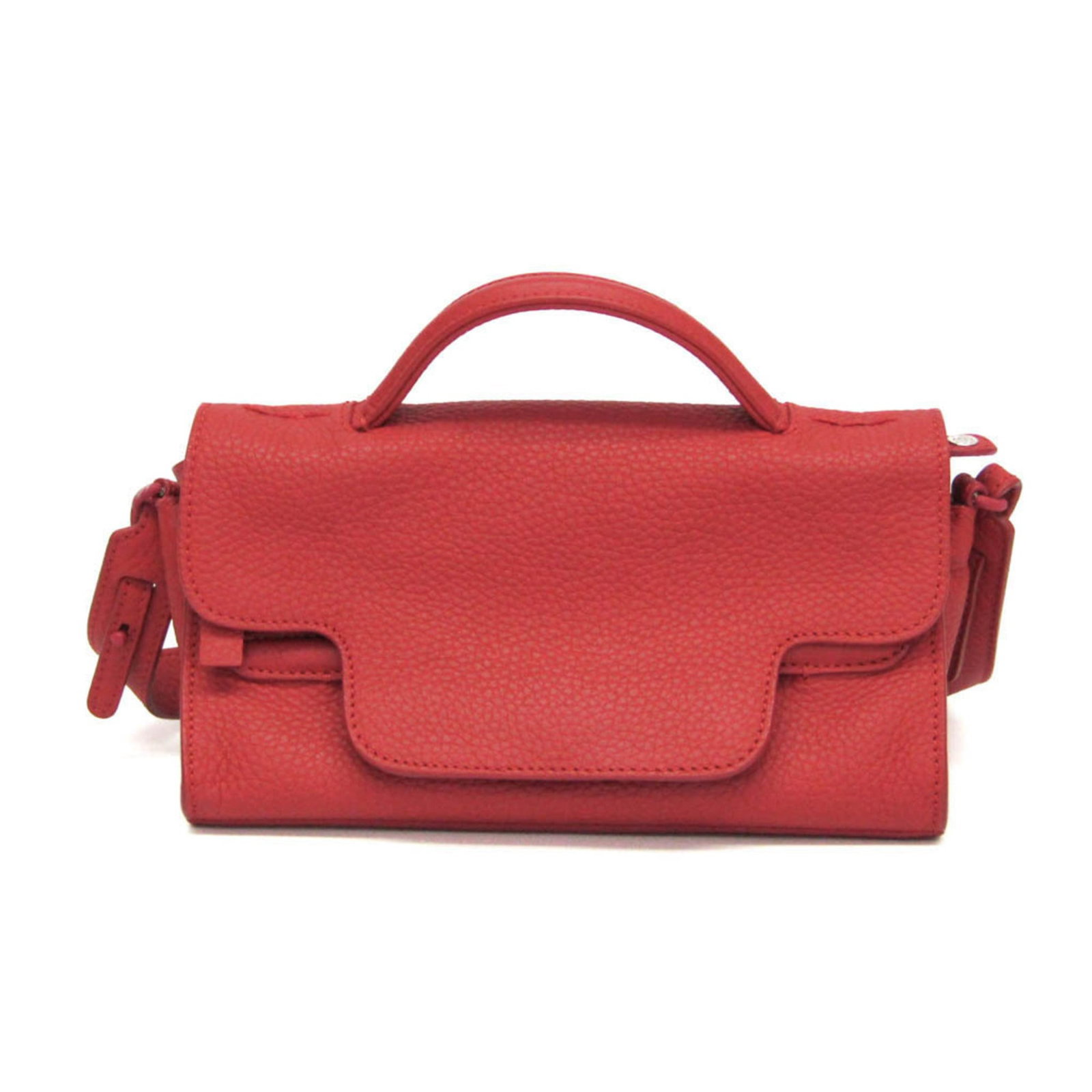 Zanellato Leather Shoulder Bag: Zanellato Leather Shoulder Bag Elevate your style with the vibrant red Zanellato Leather Shoulder Bag, boasting a sleek flap closure and metal fasteners for a touch of sophistication. The spacious int