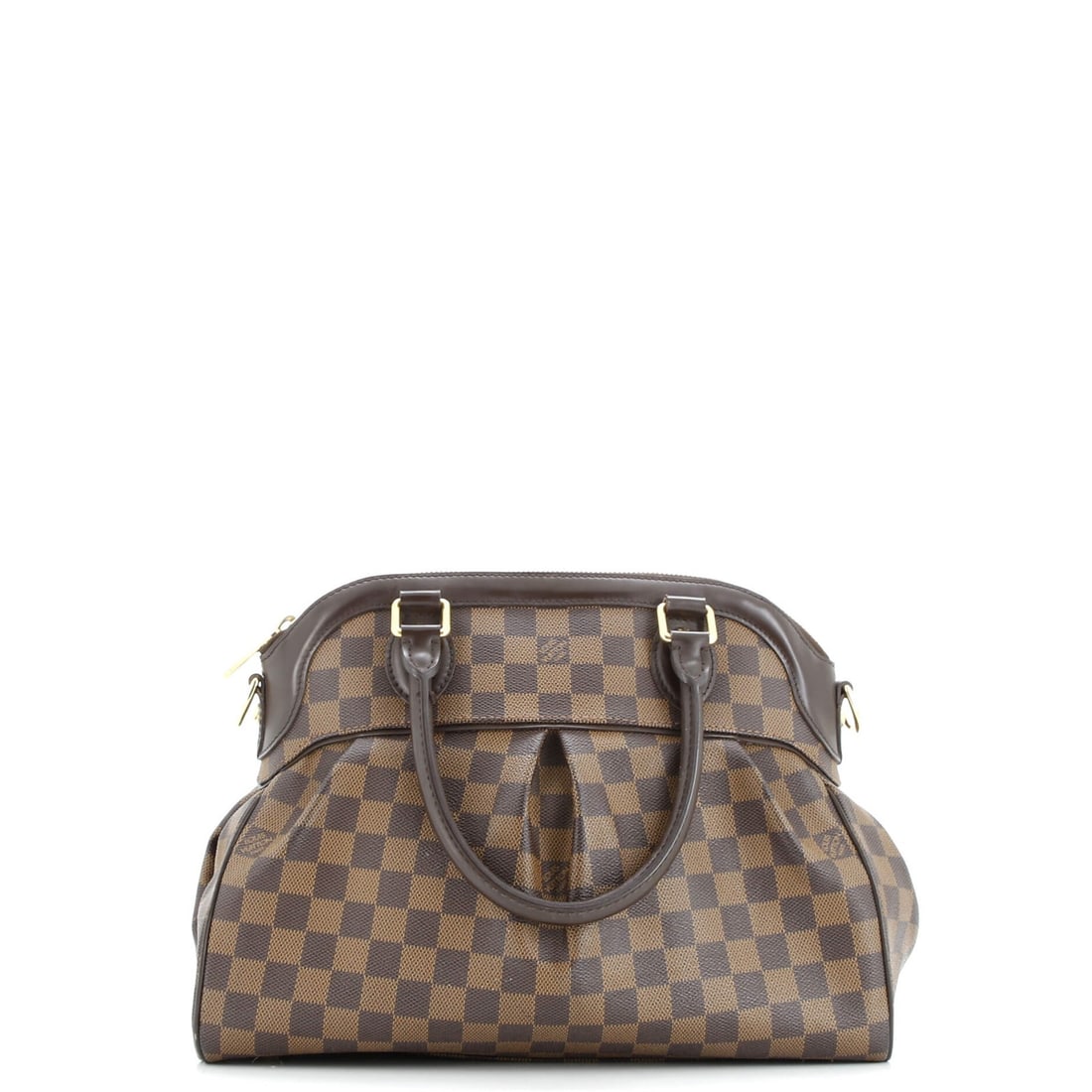 Louis Vuitton Damier PM Trevi Handbag: Louis Vuitton Damier PM Trevi Handbag A timeless piece of luxury, the Louis Vuitton Damier PM Trevi Handbag exudes classic sophistication with its iconic brown canvas exterior and signature gold hardw