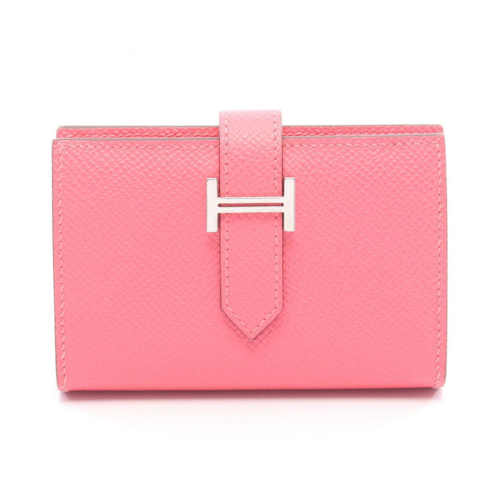 Epsom Leather Hermes Card Case: Epsom Leather Hermes Card Case Elevate your everyday style with the iconic Epsom Leather Hermes Card Case, boasting a delicate pink hue and luxurious Epsom leather construction that exudes sophisticat