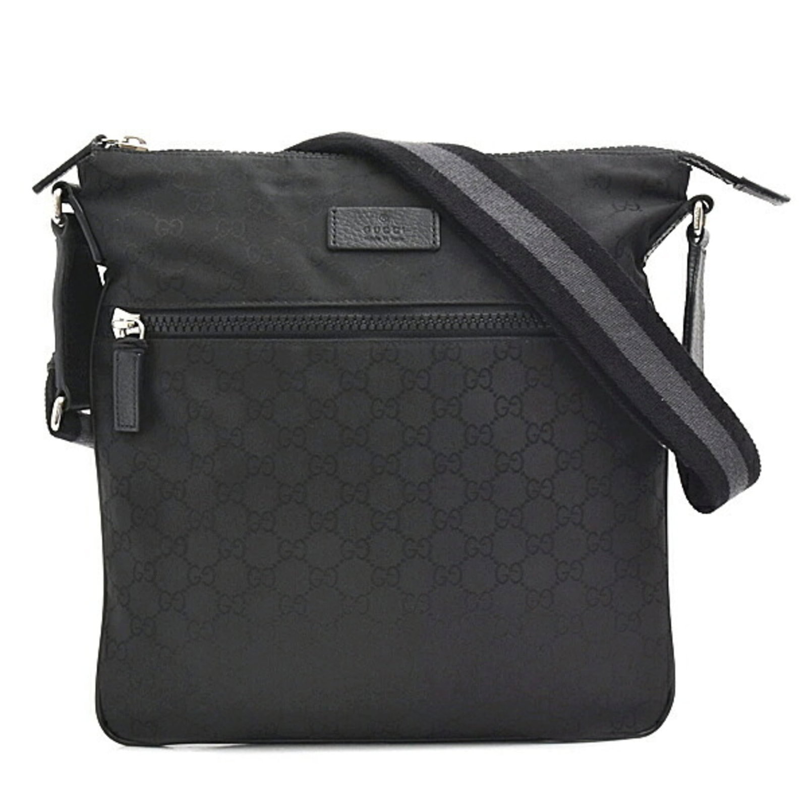 Gucci Nylon Shoulder Bag: Gucci Nylon Shoulder Bag A sleek and versatile Gucci Nylon Shoulder Bag, perfect for everyday use, boasts a timeless black color and durable nylon construction that will withstand daily wear and tear.