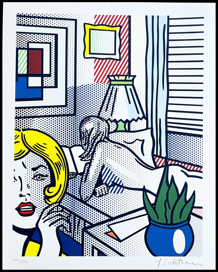 Limited Roy Lichtenstein Lithograph Numbered: Limited Roy Lichtenstein Lithograph Numbered Own a piece of pop art history with this limited edition lithograph by Roy Lichtenstein, numbered and signed by the artist in 1986. This rare print, publis