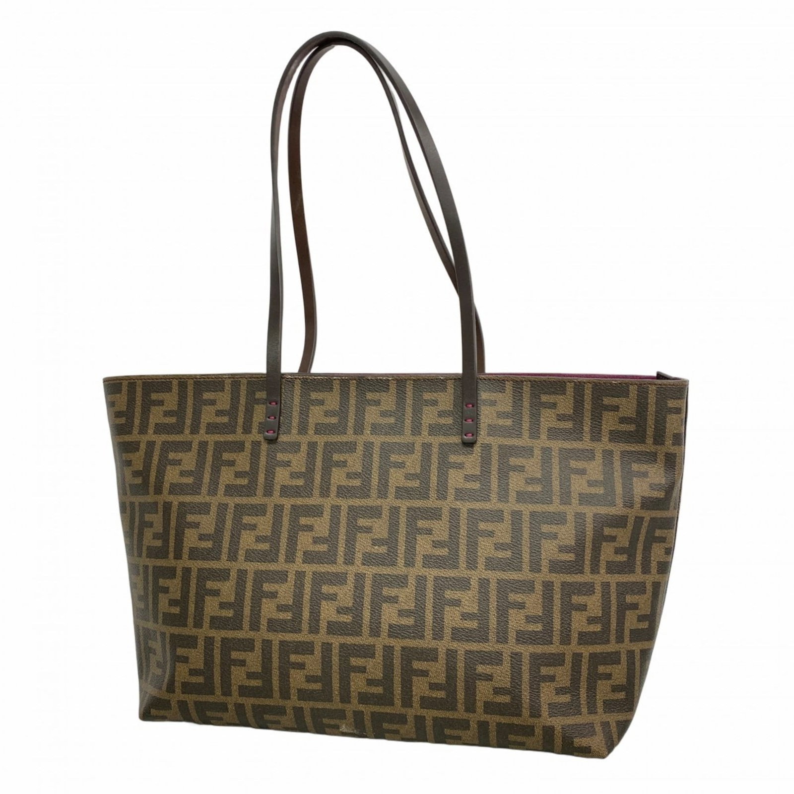 Fendi PVC Tote Bag: Fendi PVC Tote Bag A luxurious Fendi PVC tote bag in rich brown, adorned with sleek gold hardware, adds a touch of high-end sophistication to any outfit. With its durable PVC material and spacious int