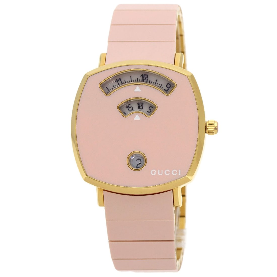 GUCCI grip Watches YA157.4 Gold Plated/ Plated: GUCCI grip Watches YA157.4 Gold Plated/ Plated Elevate your style with the GUCCI grip Watch, boasting a sleek gold-plated design that adds a touch of luxury to any outfit. This stylish timepiece featu