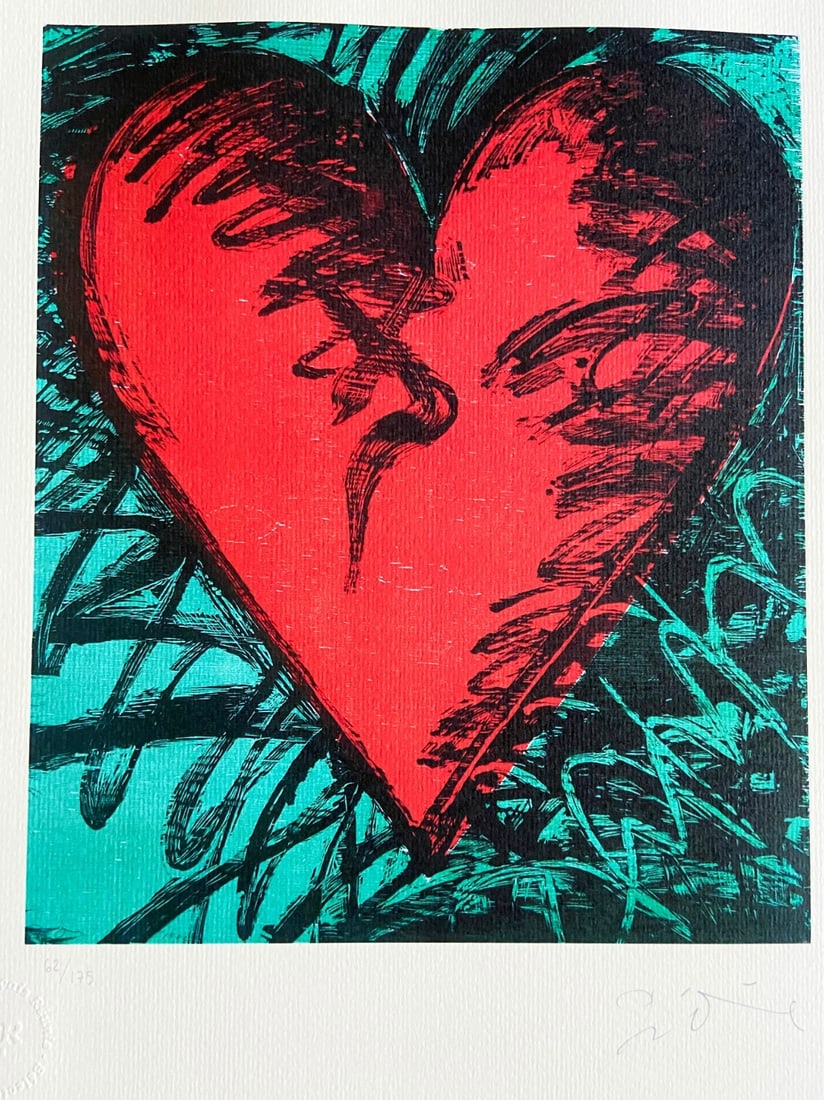 Limited Jim Dine Lithograph Op Numbered: Limited Jim Dine Lithograph Op Numbered A rare opportunity to own a piece of art history, this limited edition Jim Dine lithograph is a stunning example of the artist's signature style. Printed in 199