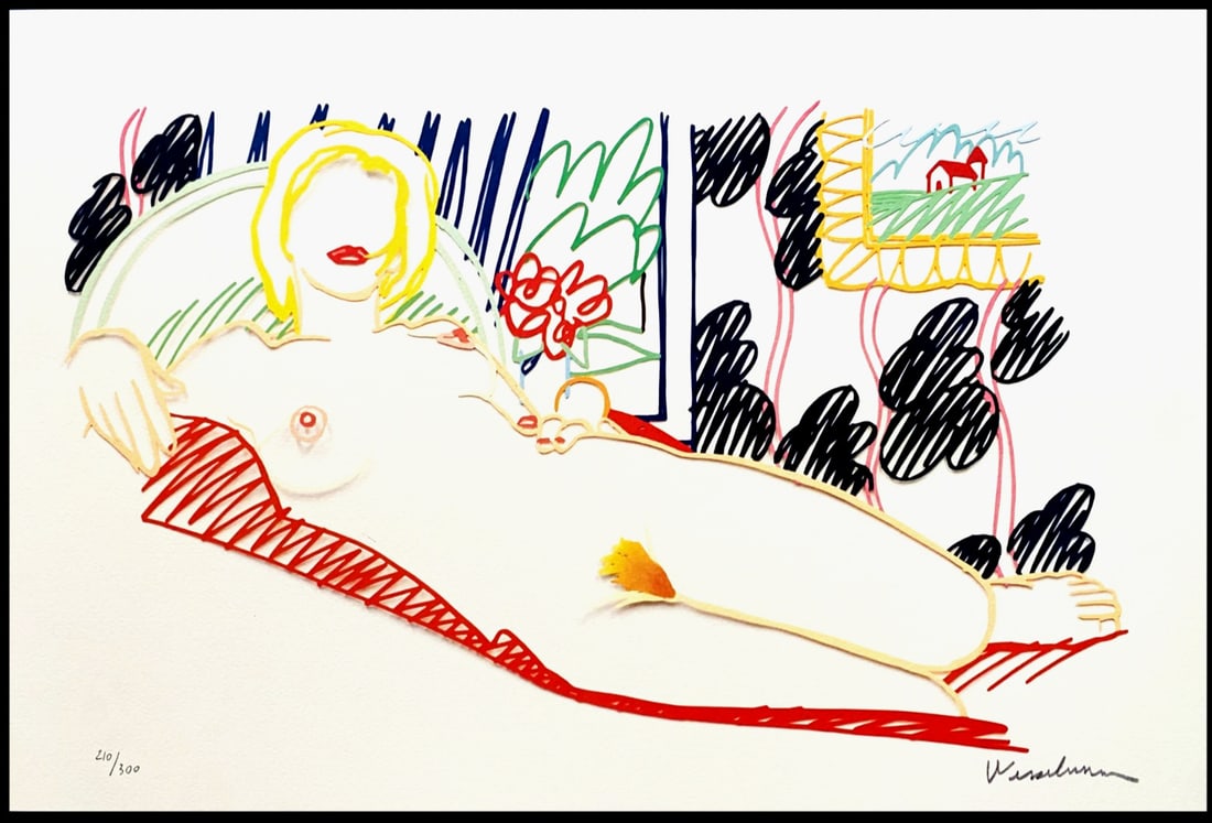 II Tom Wesselmann Lithograph Handmade Op Numbered: II Tom Wesselmann Lithograph Handmade Op Numbered A rare opportunity to own a unique piece of art, this 2005 lithograph by Tom Wesselmann is part of an exclusive edition printed by Gagosian in Manhatt