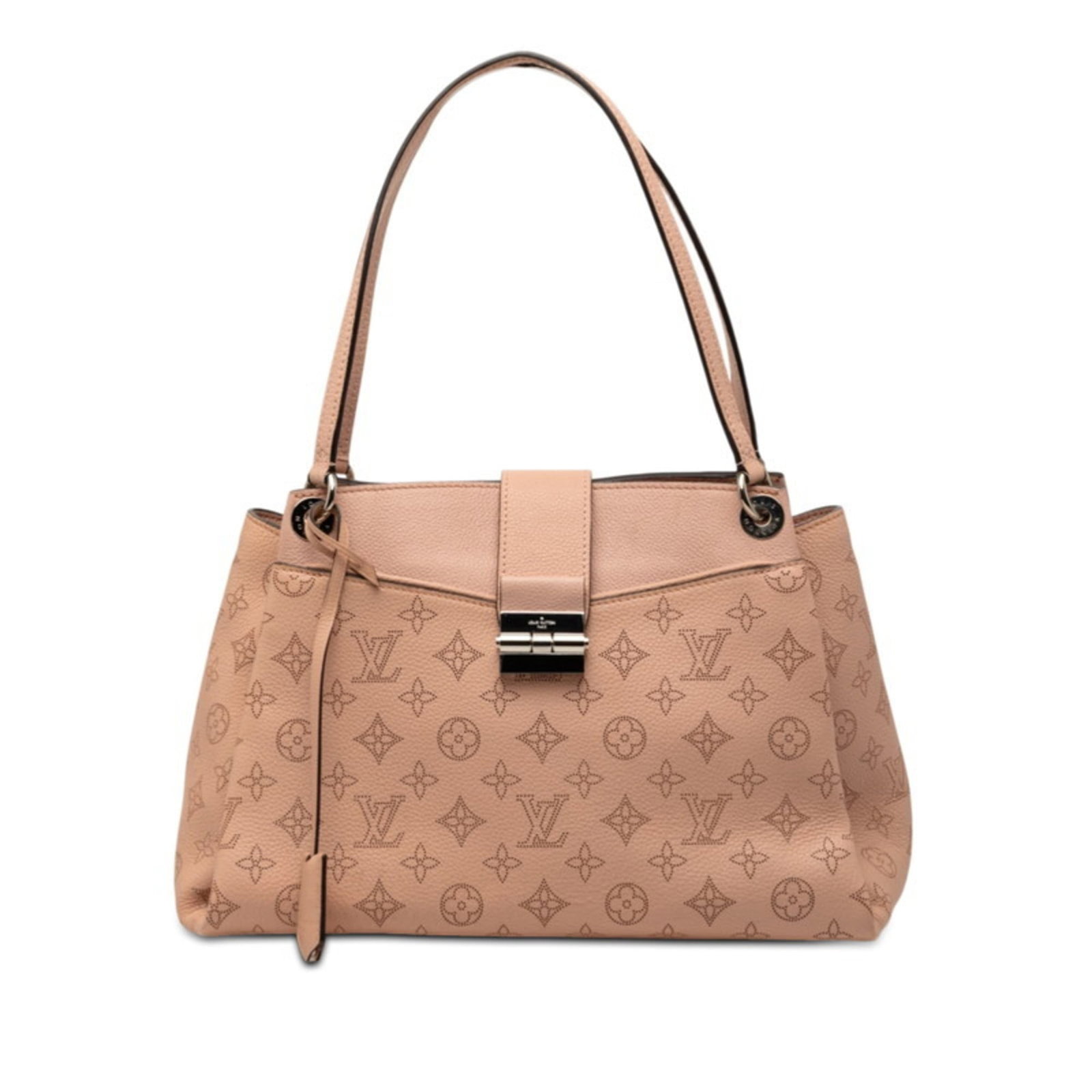Louis Vuitton Leather Tote Bag: Louis Vuitton Leather Tote Bag A timeless and elegant addition to any woman's wardrobe, this Louis Vuitton leather tote bag boasts the iconic Magnolia and Pink monogram pattern, exuding classic sophis